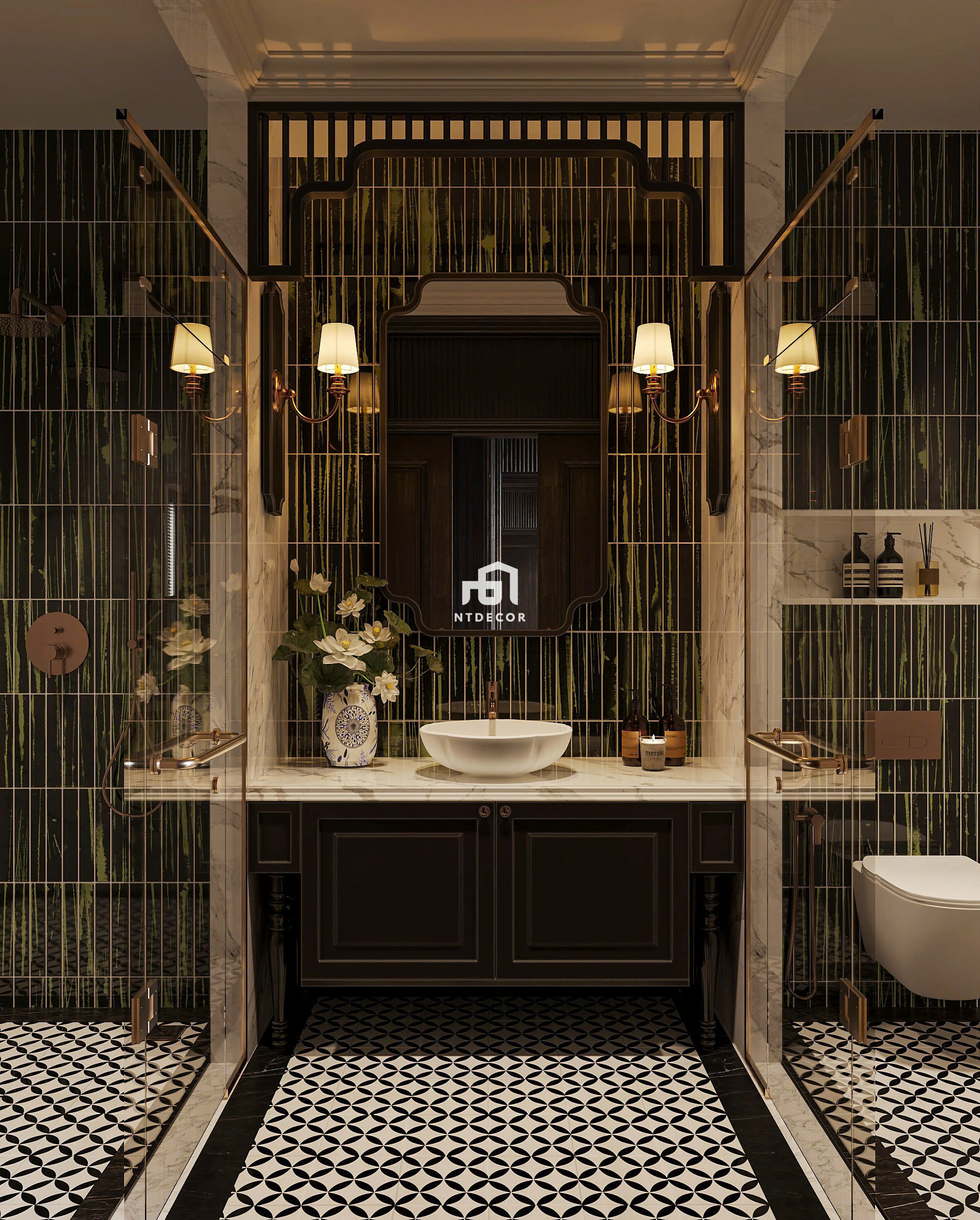 3D Design of Interior Design Indochine Style | NTDecor