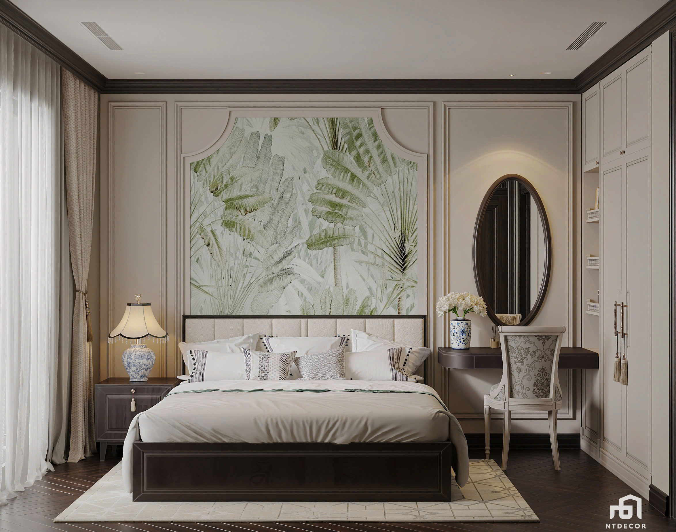 3D Design of Interior Design Indochine Style | NTDecor