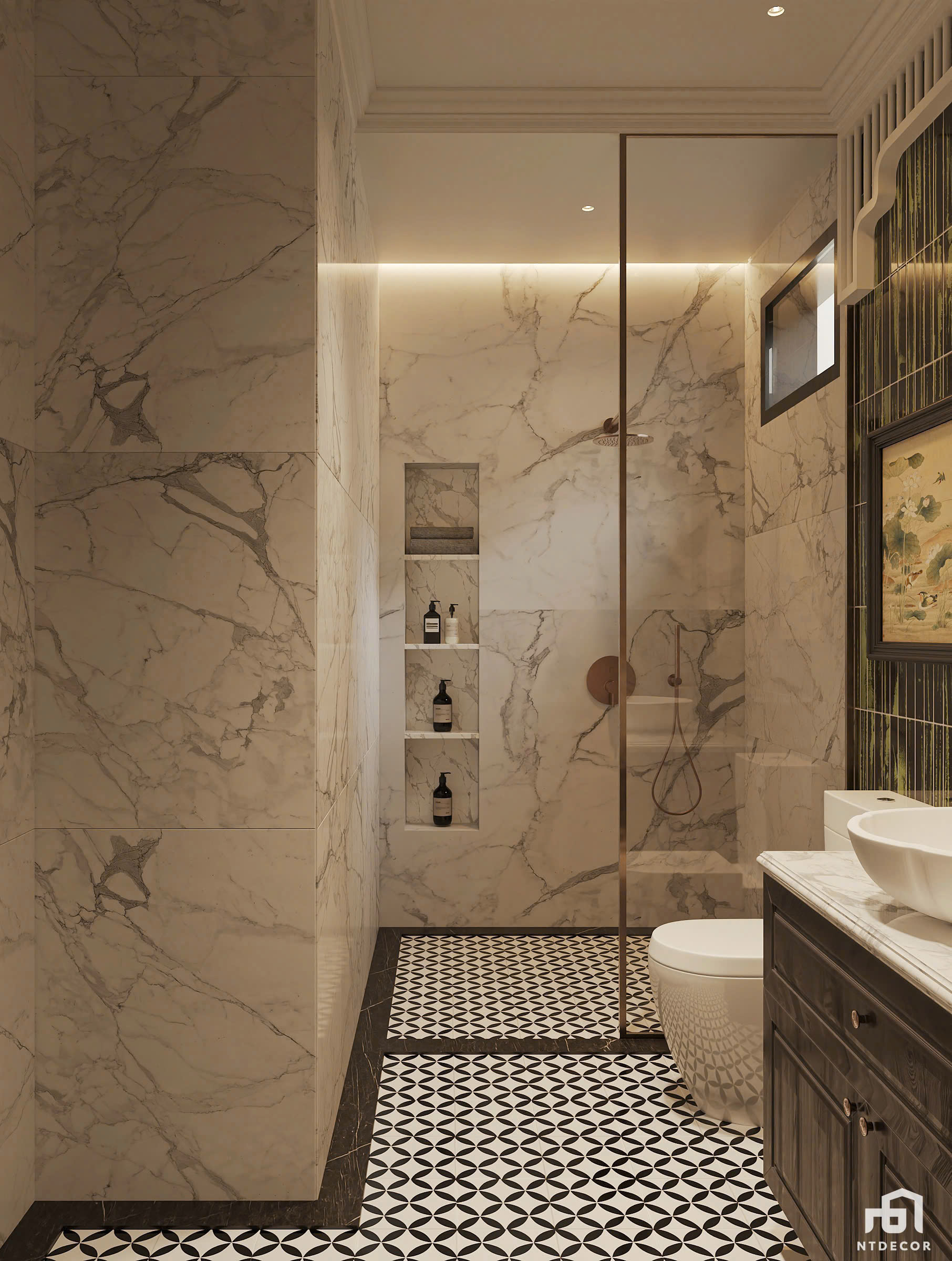 3D Design of Interior Design Indochine Style | NTDecor