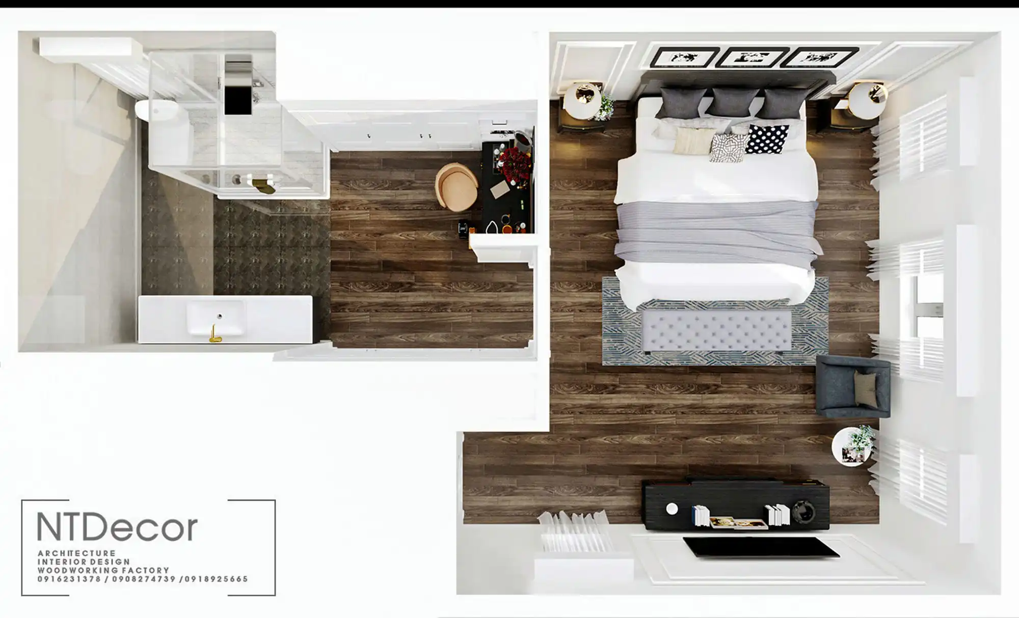 Bedroom 3D Design of Mr. Tuan's Villa | NTDecor