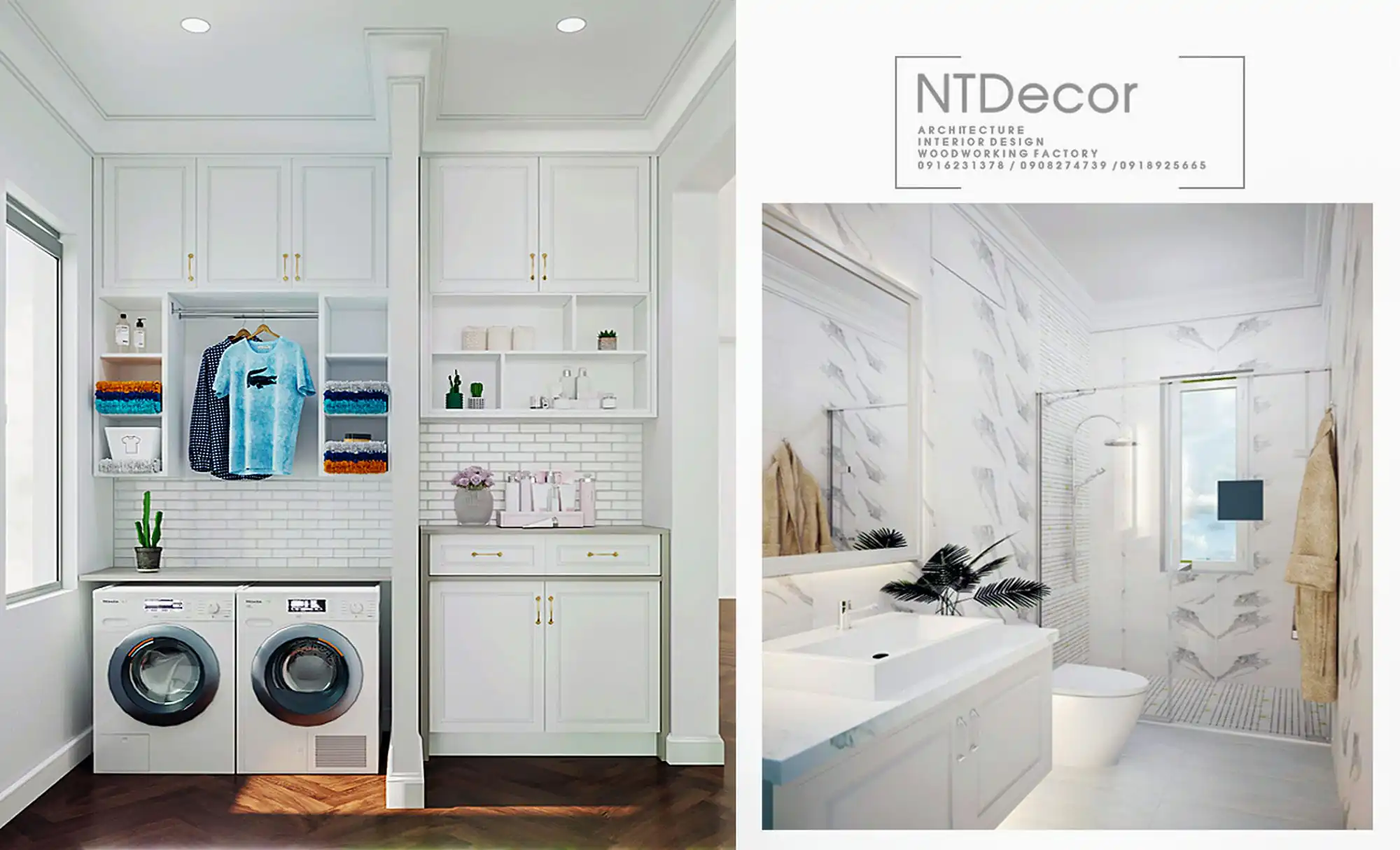 Laundry room 3D Design of Mr. Tuan's Villa | NTDecor