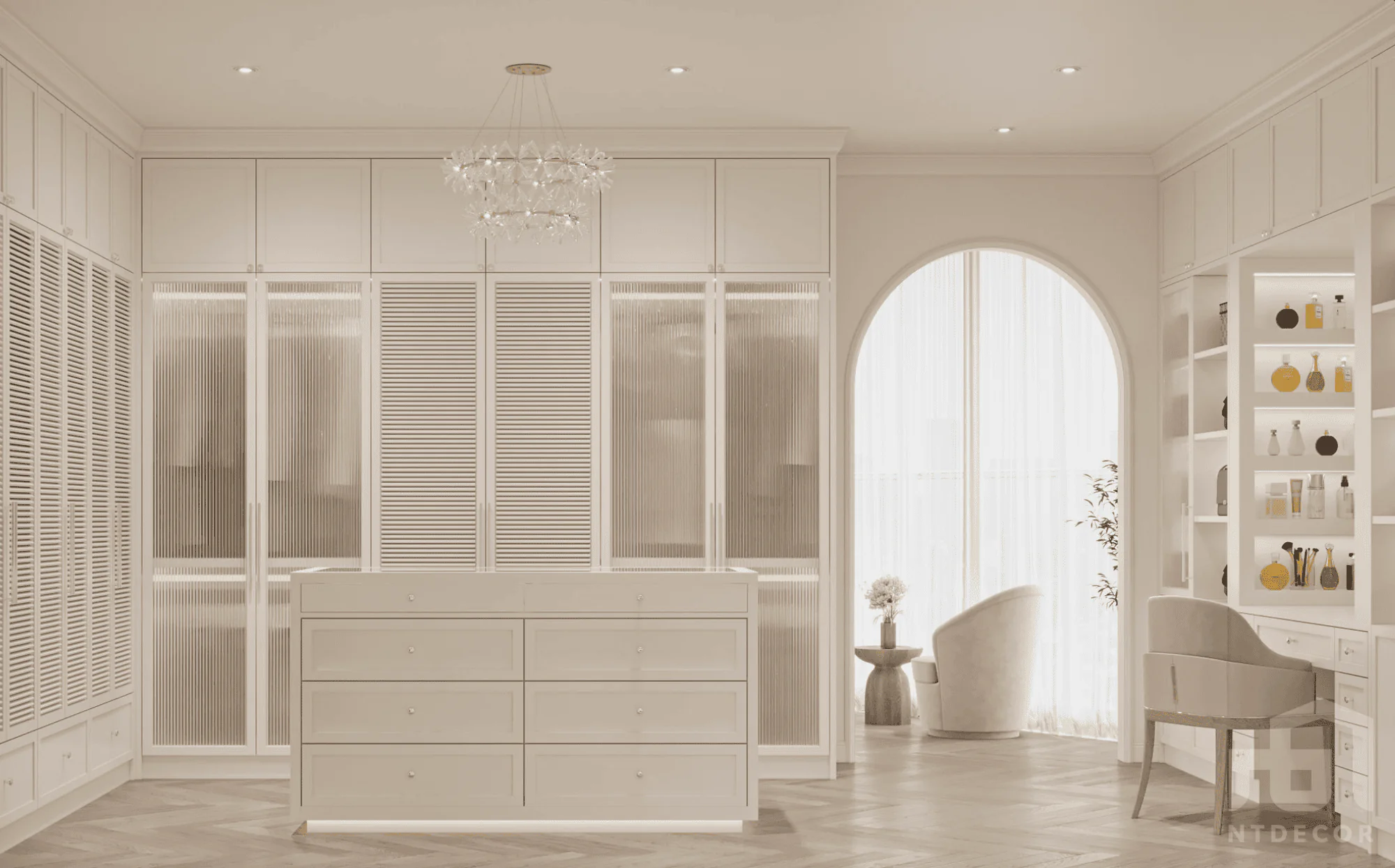 Dressing Room 3D Design of The Lancaster Penthouse Interior Design Modern Style | NTDecor