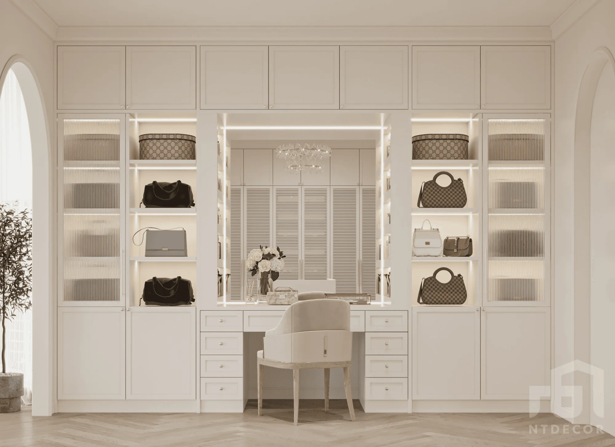 Dressing Room 3D Design of The Lancaster Penthouse Interior Design Modern Style | NTDecor