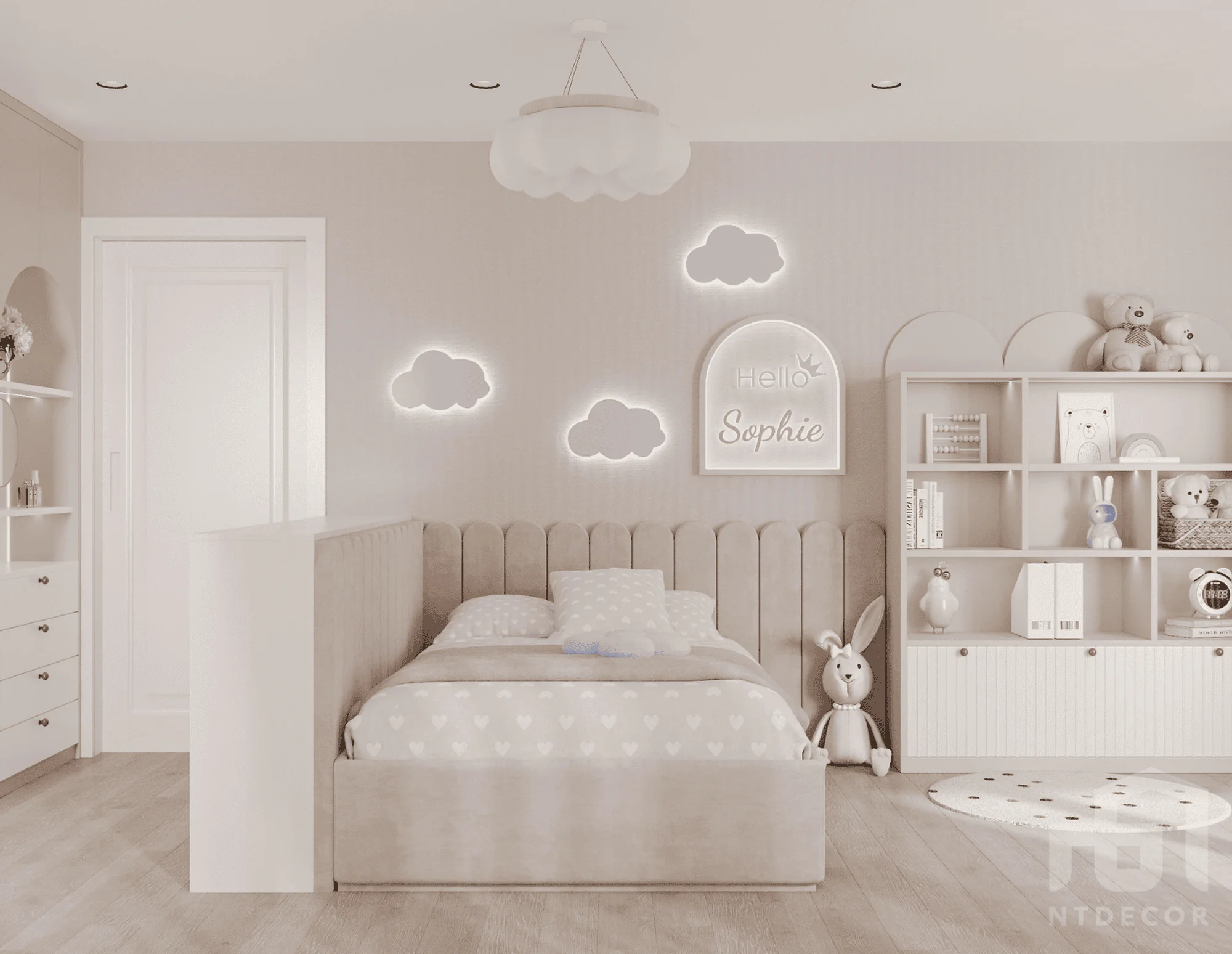 Girl's Room 3D Design of The Lancaster Penthouse Interior Design Modern Style | NTDecor