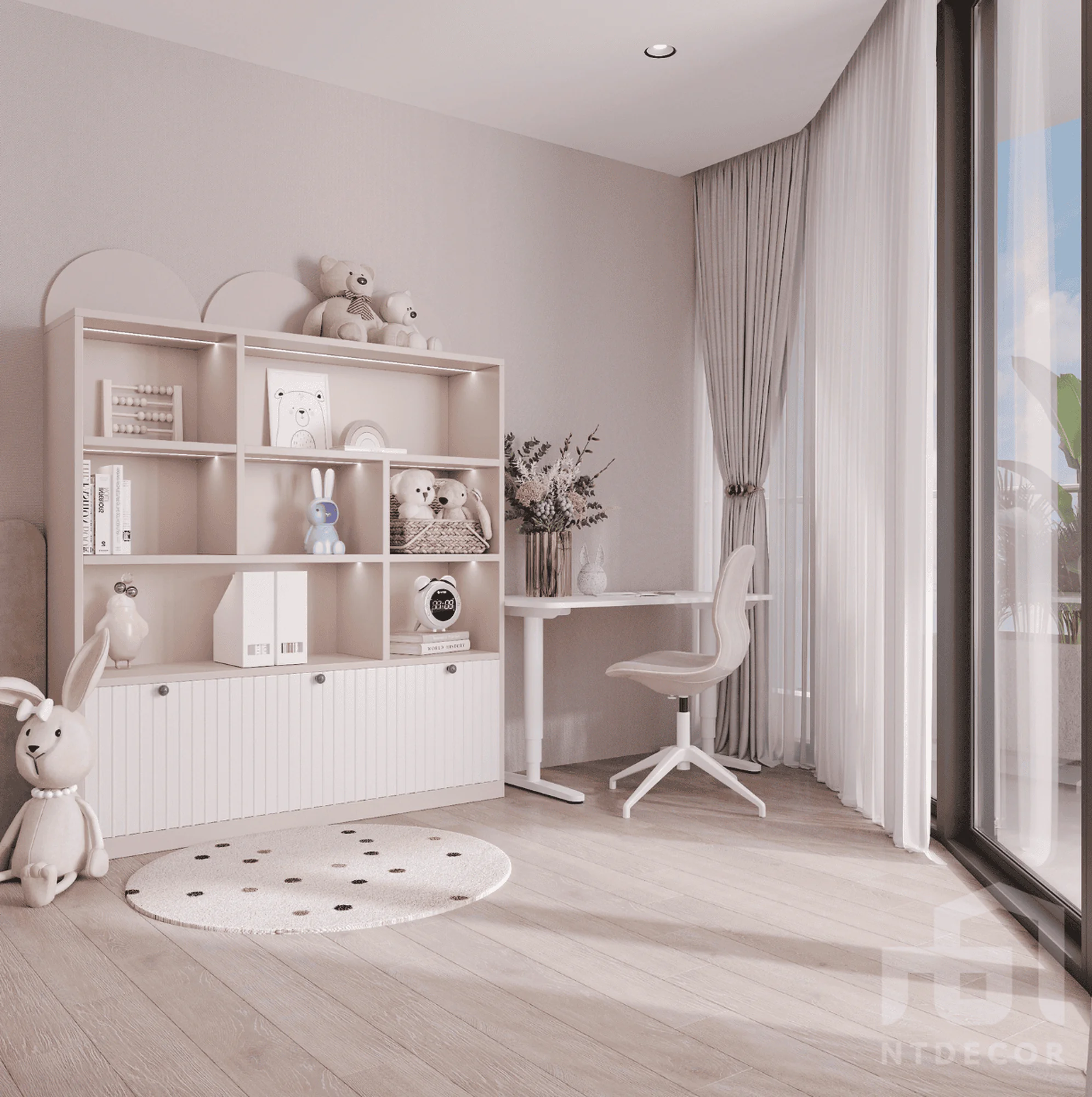 Girl's Room 3D Design of The Lancaster Penthouse Interior Design Modern Style | NTDecor