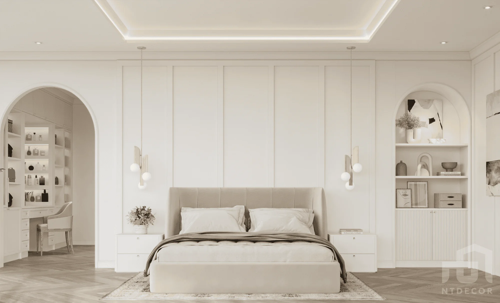 Master Bedroom 3D Design of The Lancaster Penthouse Interior Design Modern Style | NTDecor