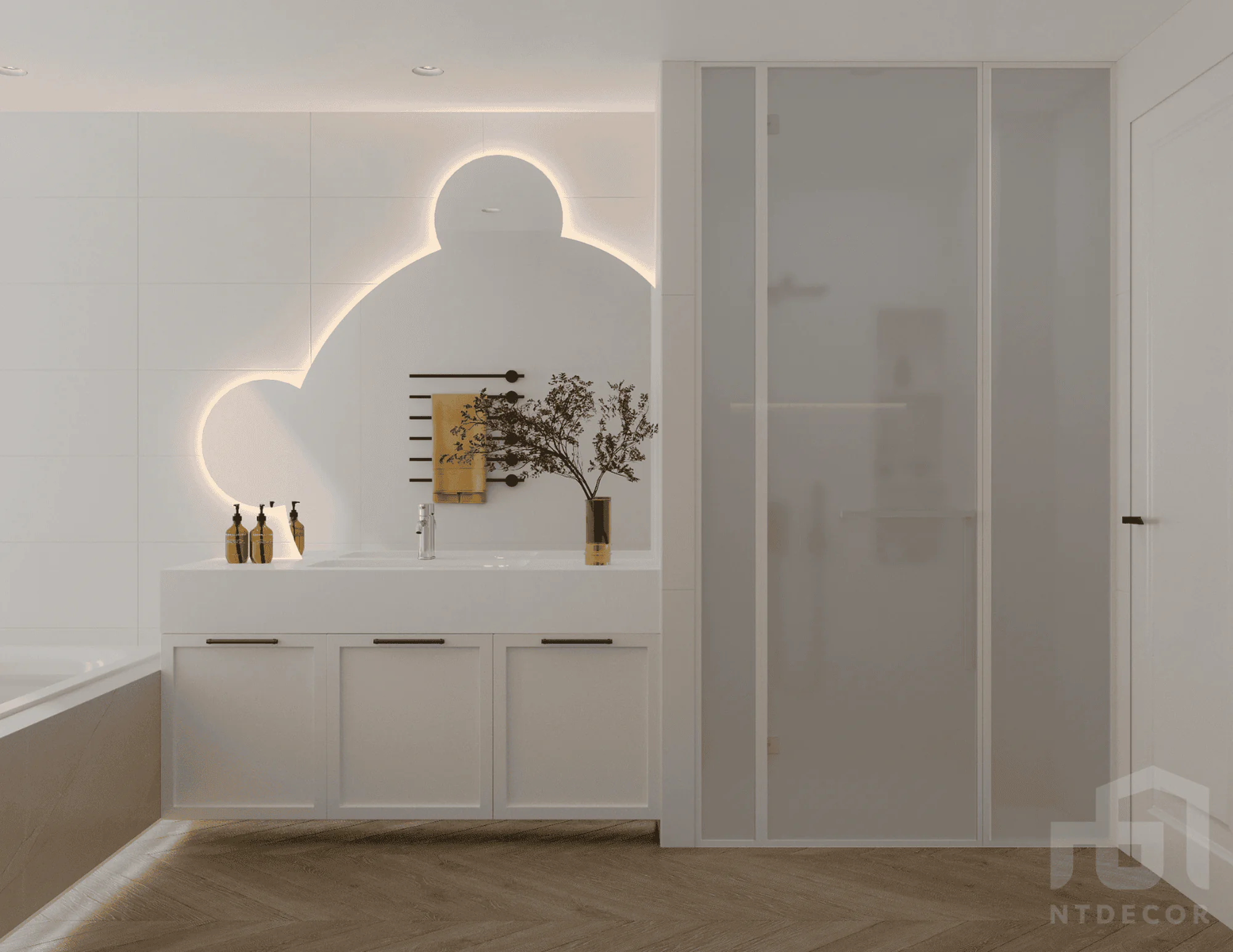 WC 3D Design of The Lancaster Penthouse Interior Design Modern Style | NTDecor