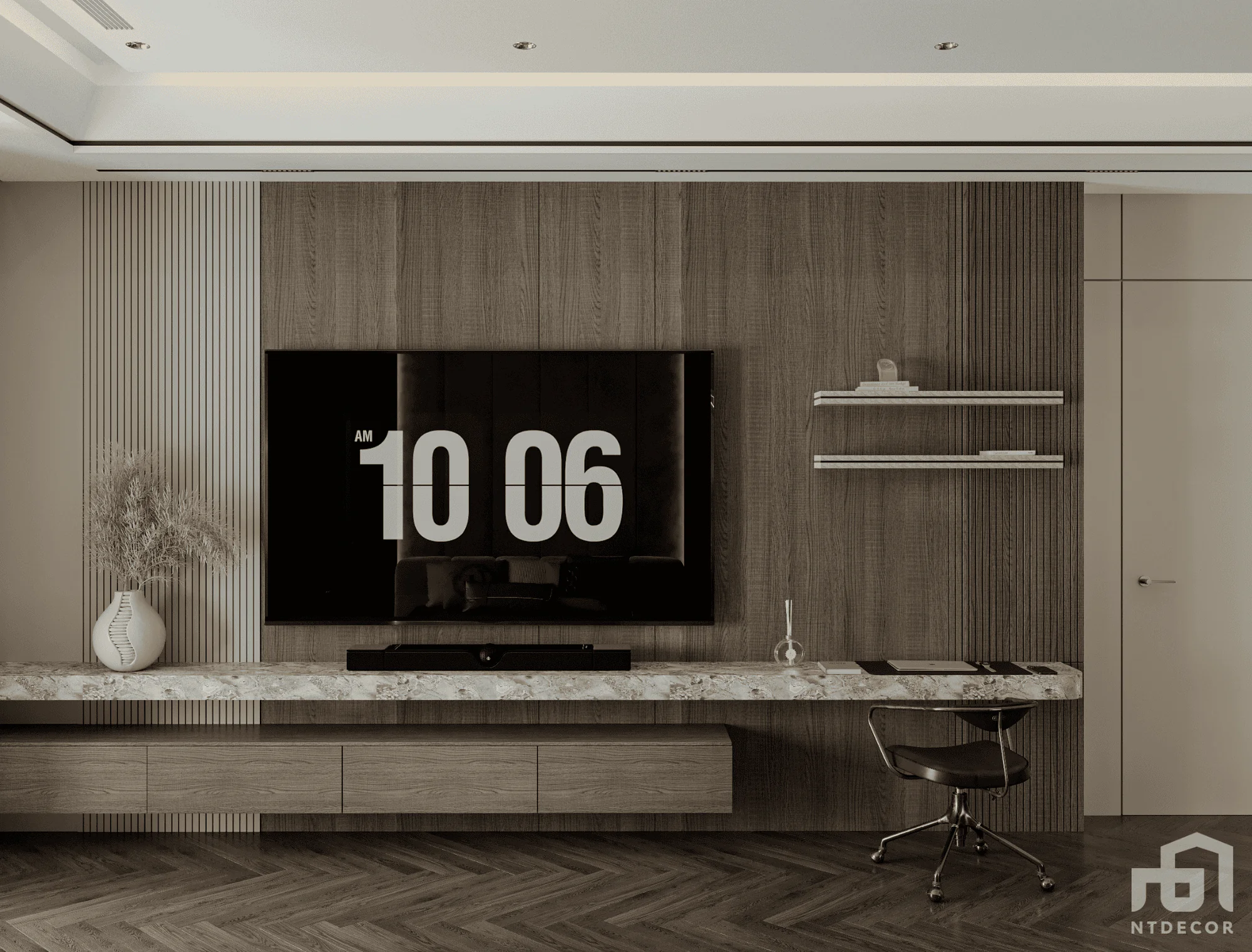 Bedroom 3D Design Of Mr. Quang's Villa Interior Design Modern Style | NTDecor