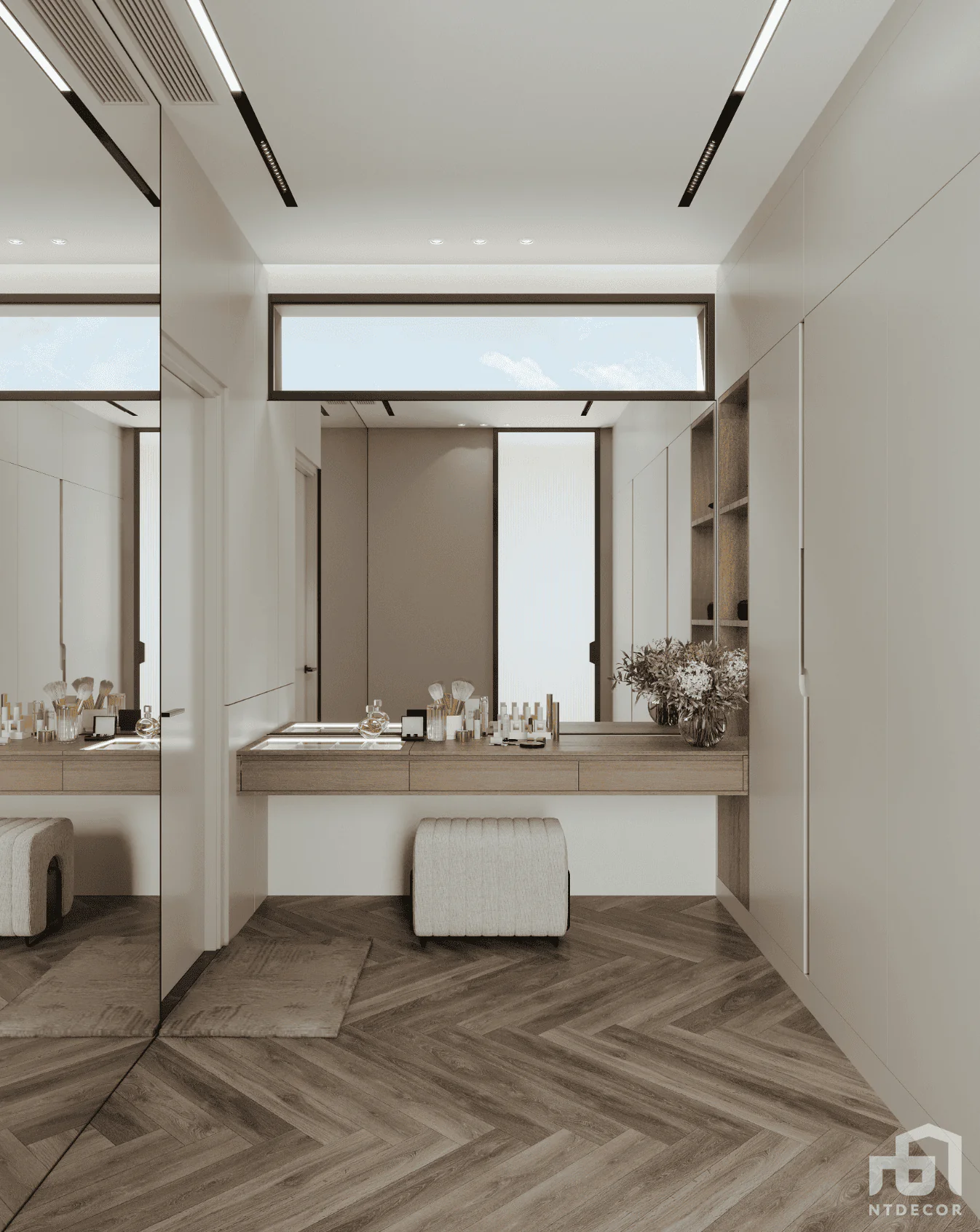 Dressing Room 3D Design Of Mr. Quang's Villa Interior Design Modern Style | NTDecor