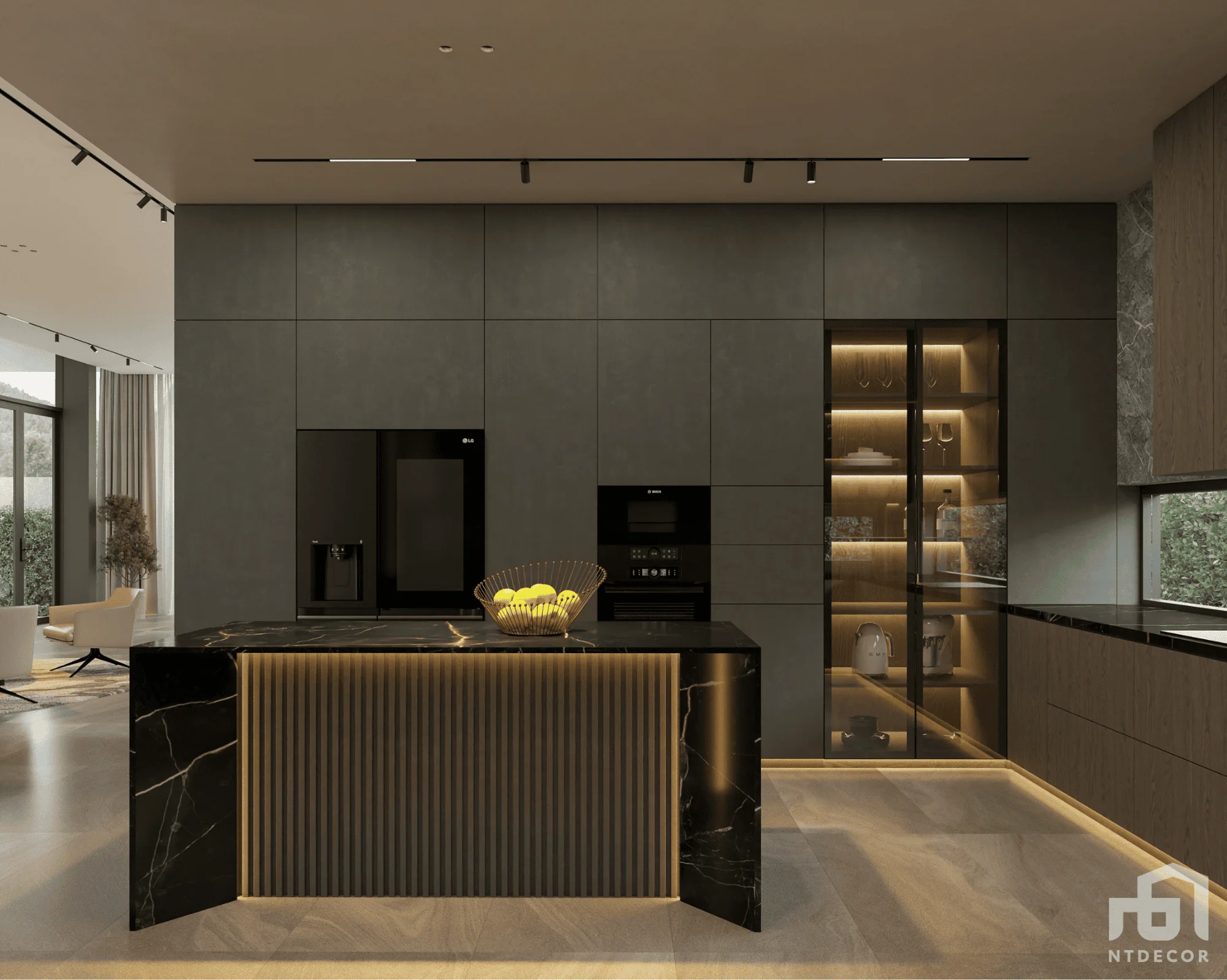 Kitchen 3D Design Of Mr. Quang's Villa Interior Design Modern Style | NTDecor