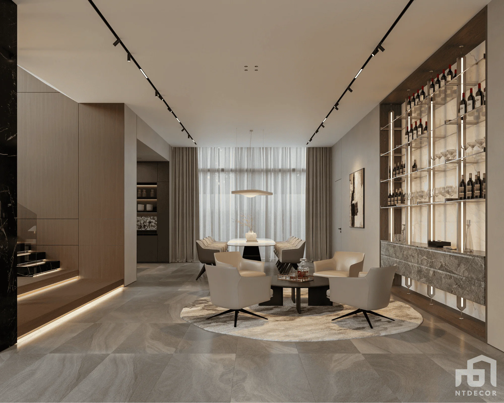 Living Room 3D Design Of Mr. Quang's Villa Interior Design Modern Style | NTDecor