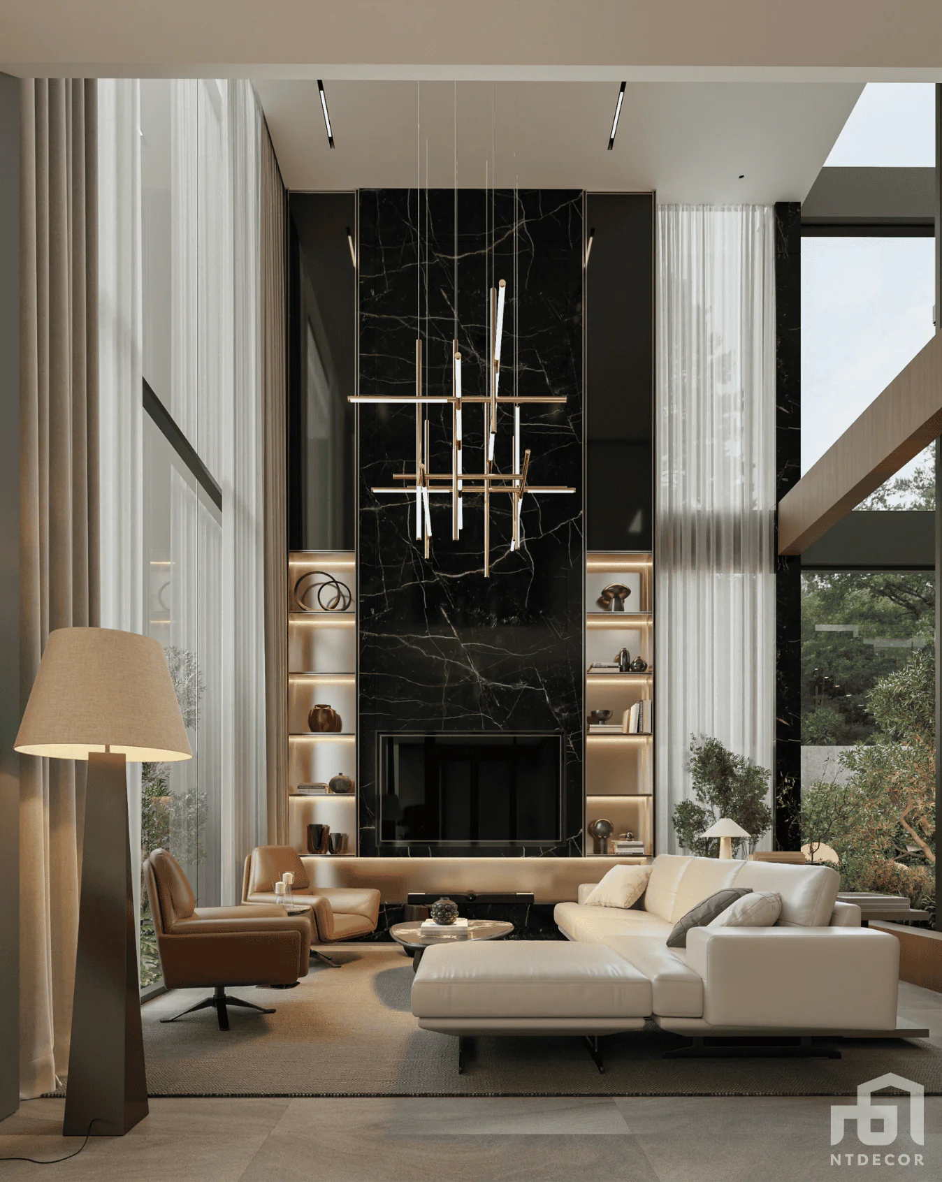 Living Room 3D Design Of Mr. Quang's Villa Interior Design Modern Style | NTDecor