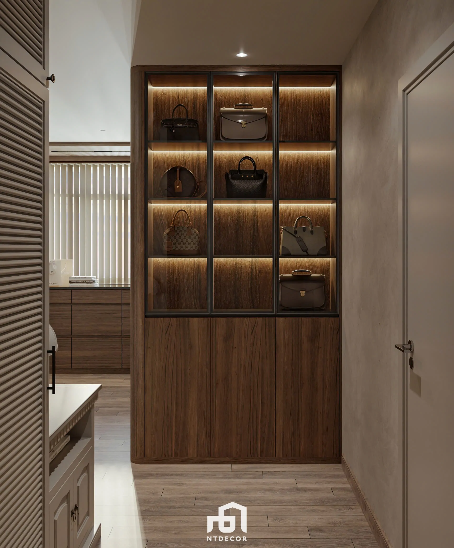 Bedroom of Ms Ly Apartment 3D Design Modern Style Mix Japandi | NTDecor