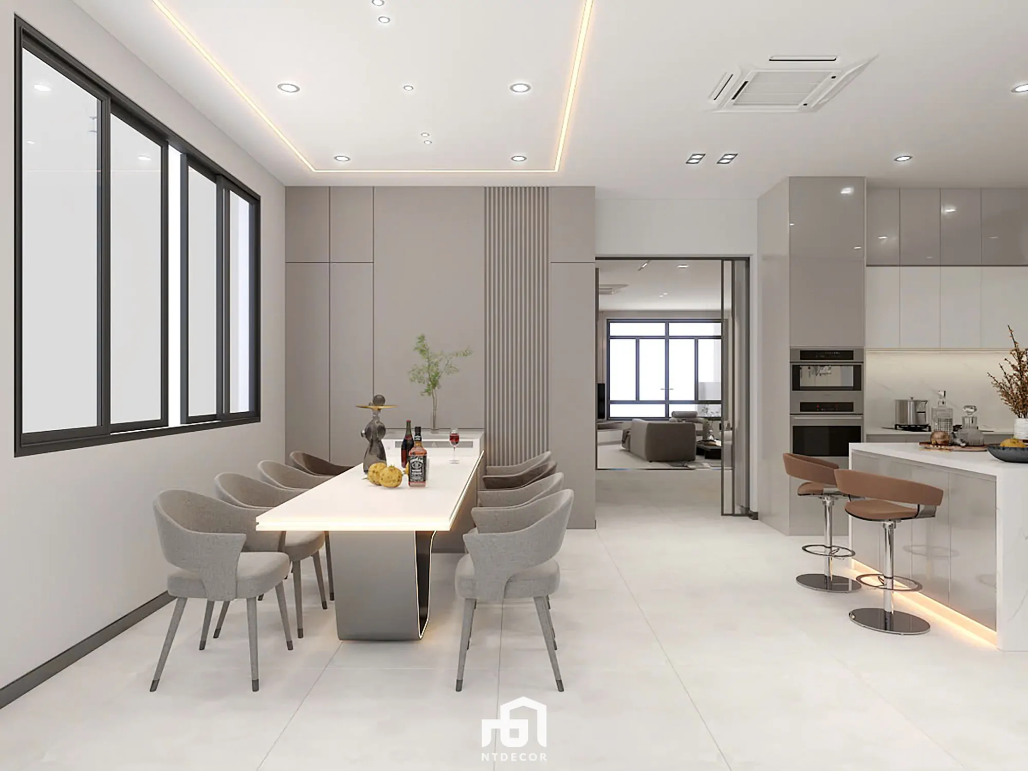 Kitchen 3D Design of Bien Hoa House Interior Design Modern Style | NTDecor