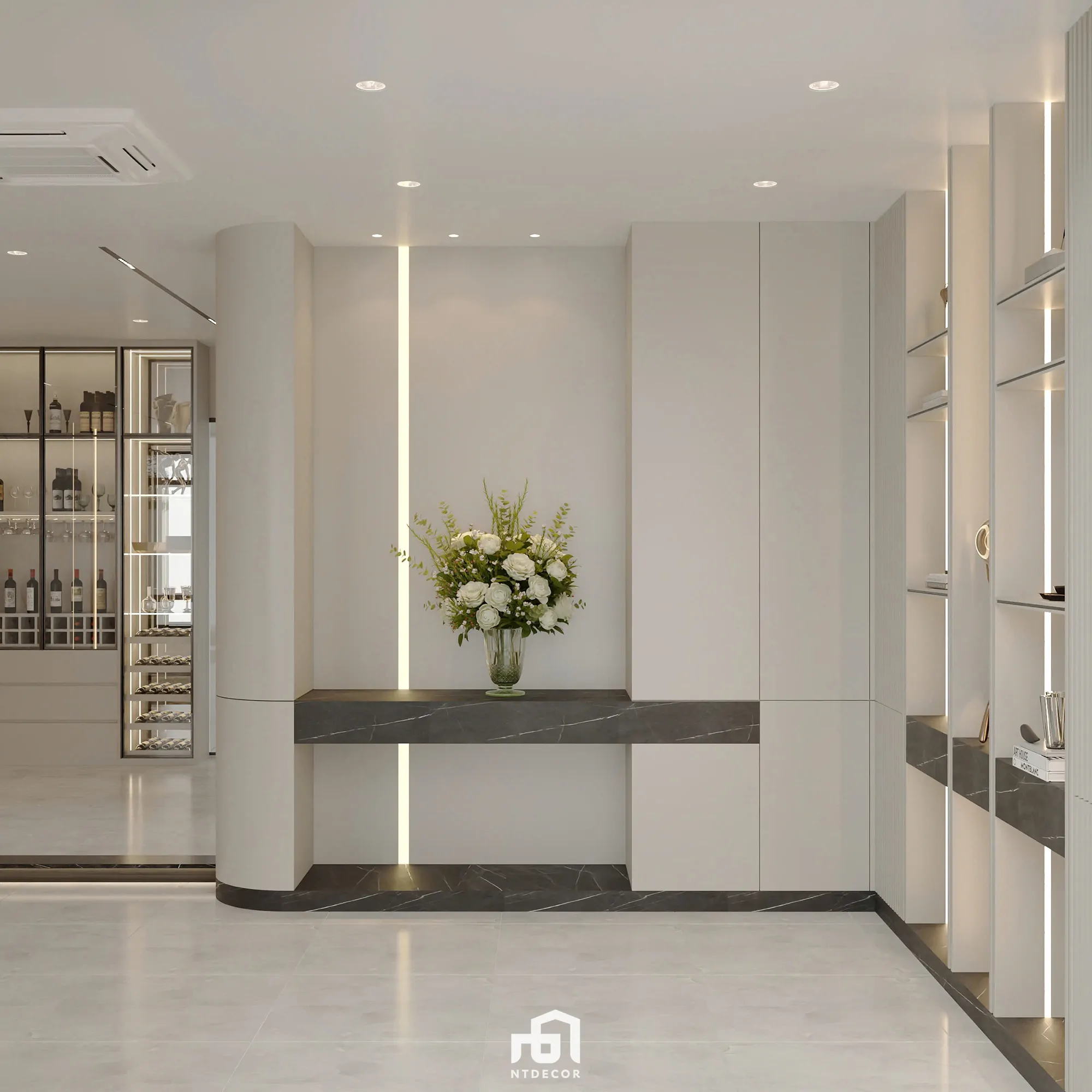 Living Room 3D Design of Bien Hoa House Interior Design Modern Style | NTDecor