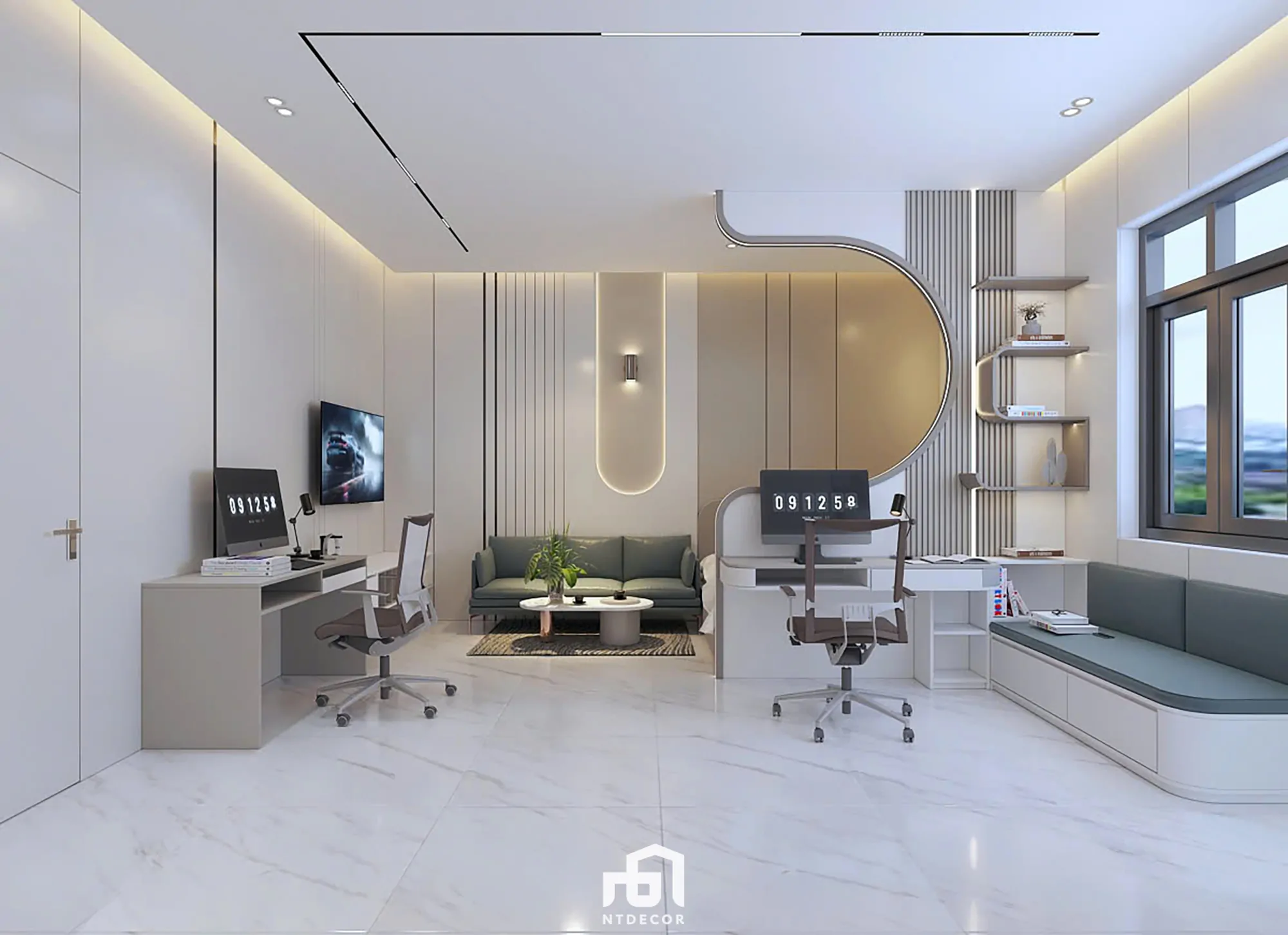 Bed Room 3D Design of Bien Hoa House Interior Design Modern Style | NTDecor