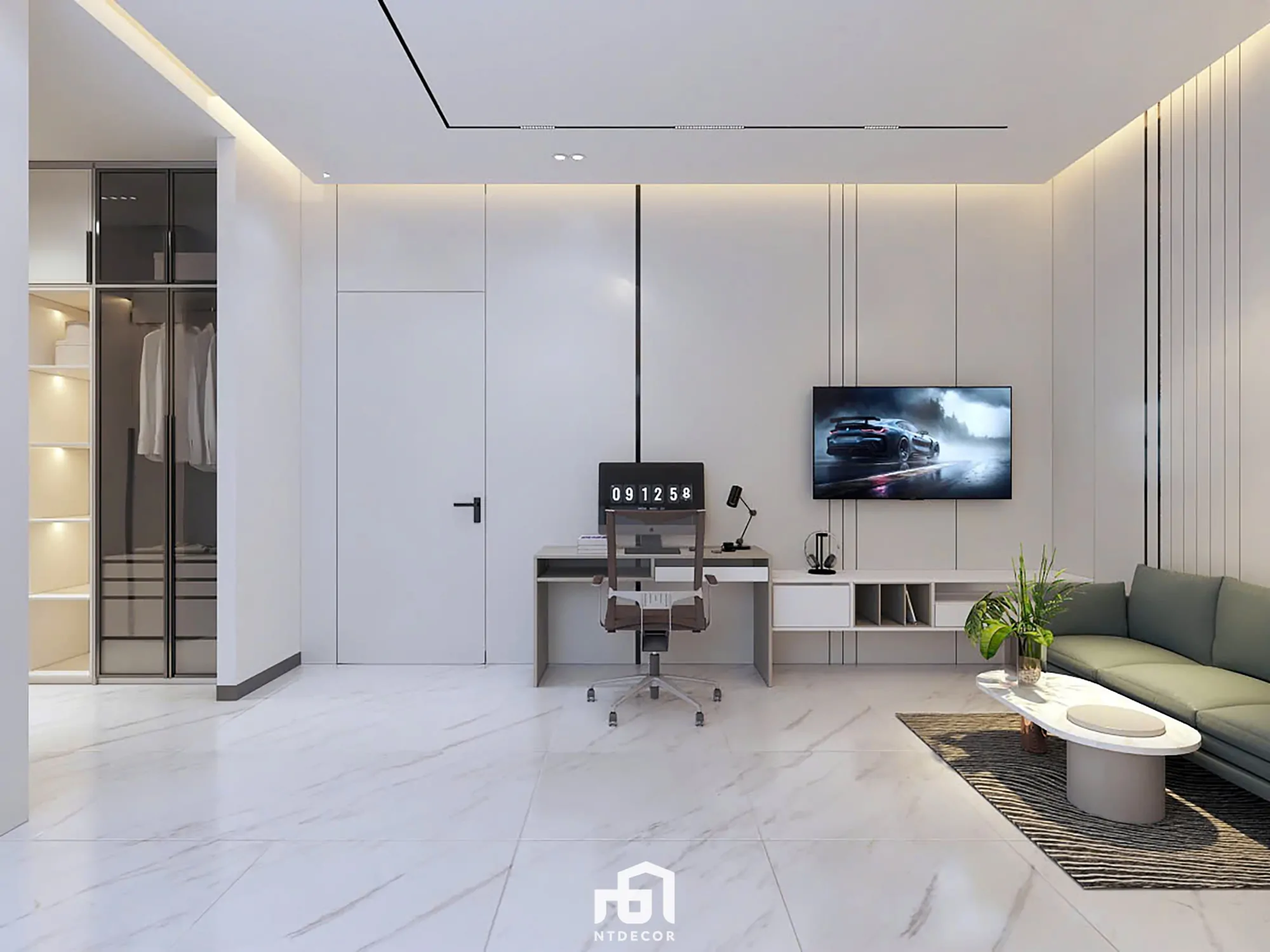 Bed Room 3D Design of Bien Hoa House Interior Design Modern Style | NTDecor