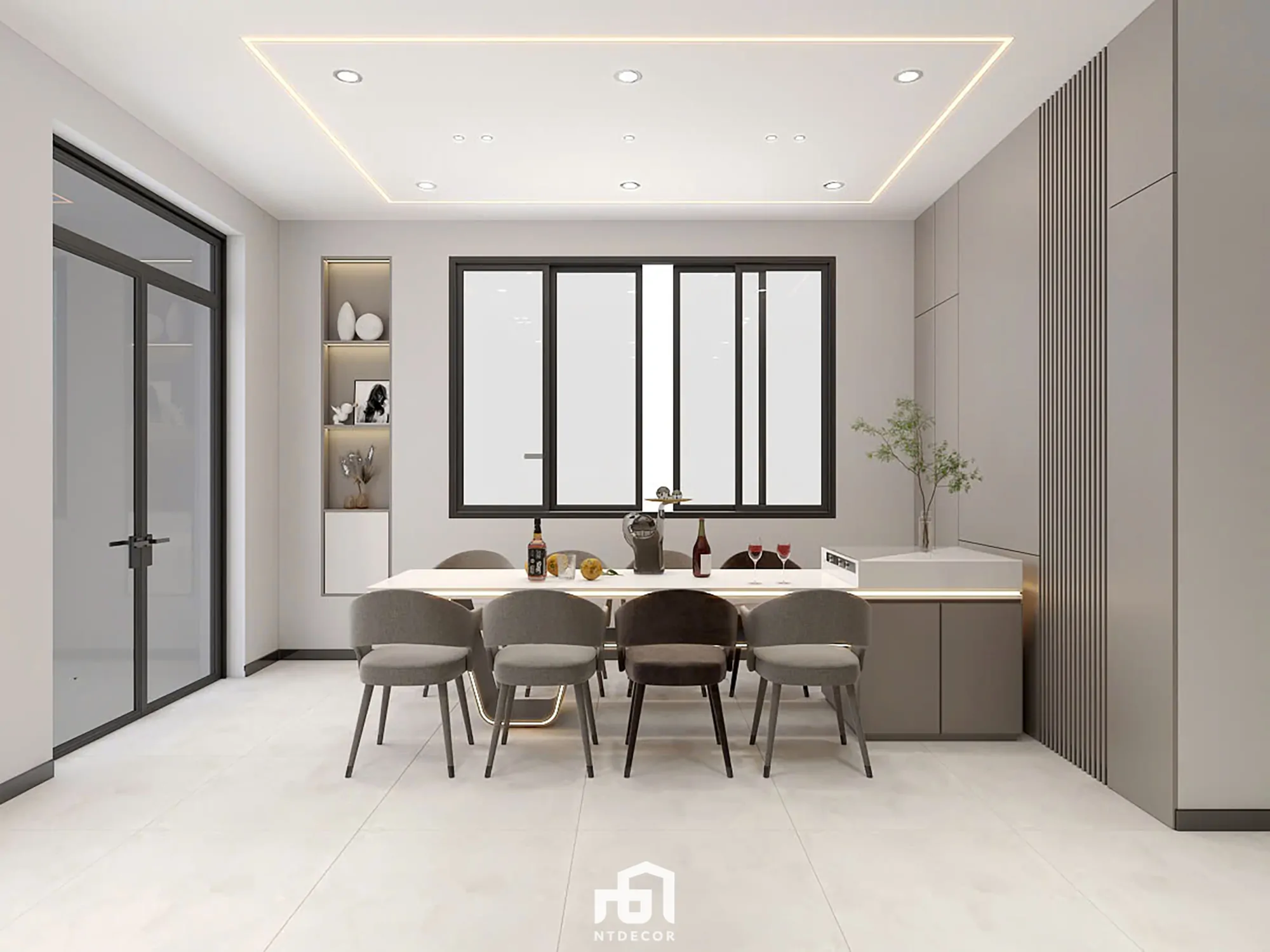 Kitchen 3D Design of Bien Hoa House Interior Design Modern Style | NTDecor