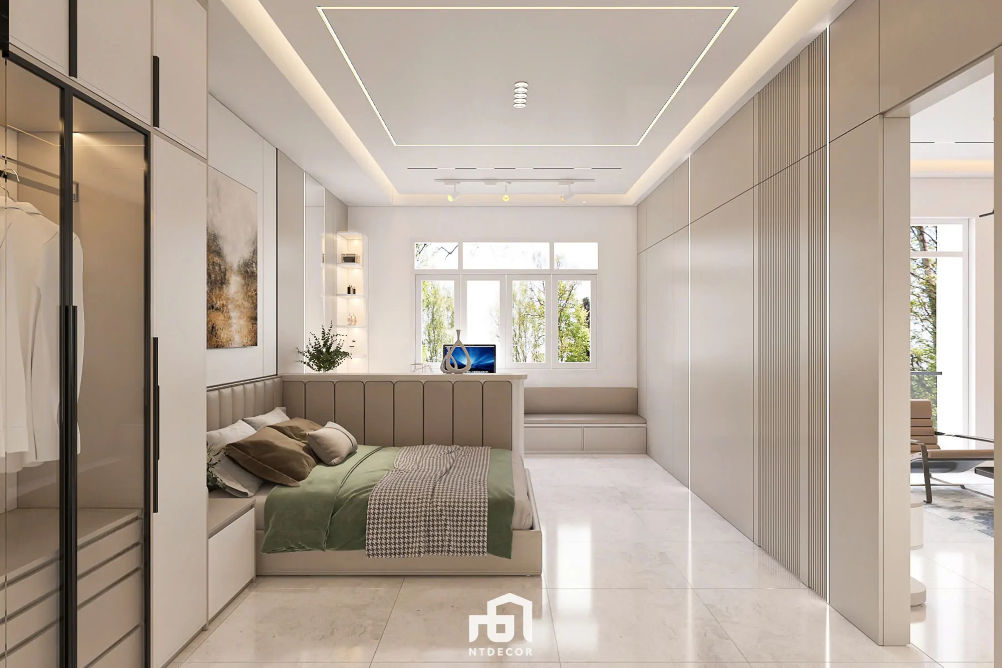 Bed Room 3D Design of Bien Hoa House Interior Design Modern Style | NTDecor