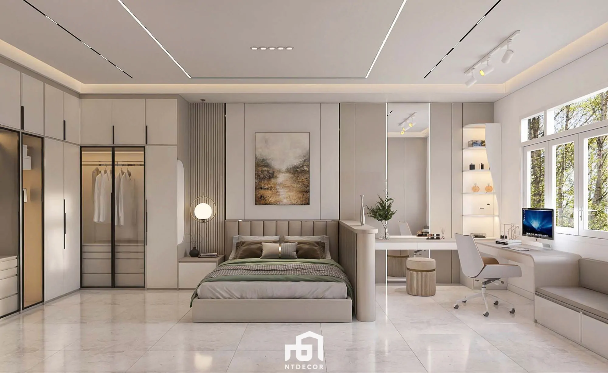 Bed Room 3D Design of Bien Hoa House Interior Design Modern Style | NTDecor