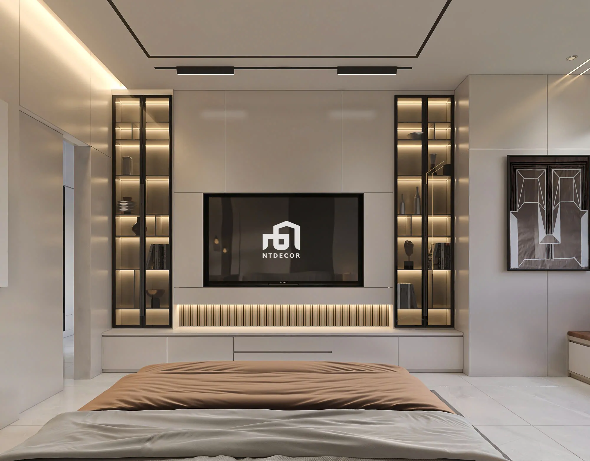 Bed Room 3D Design of Bien Hoa House Interior Design Modern Style | NTDecor