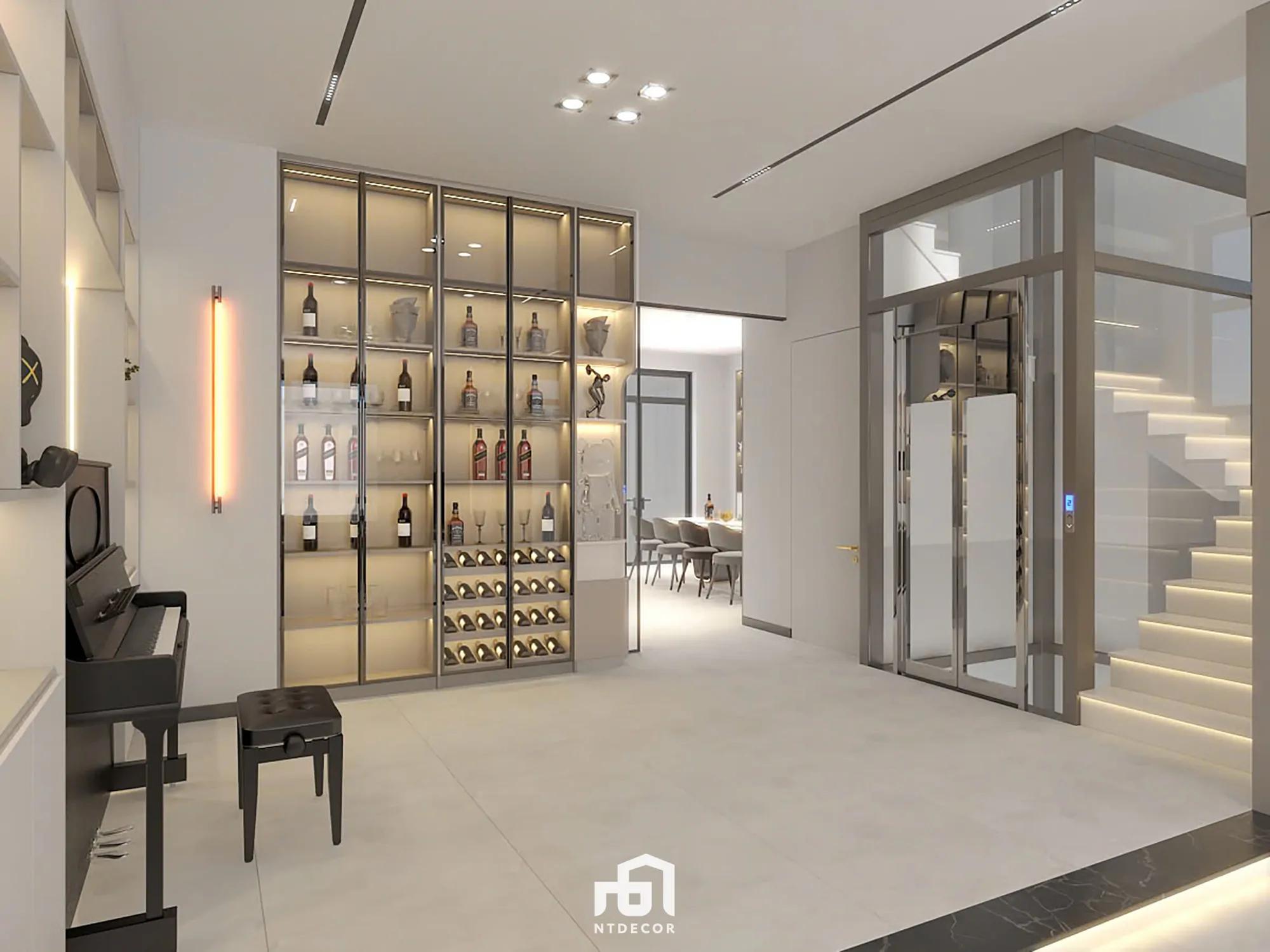 Living Room 3D Design of Bien Hoa House Interior Design Modern Style | NTDecor