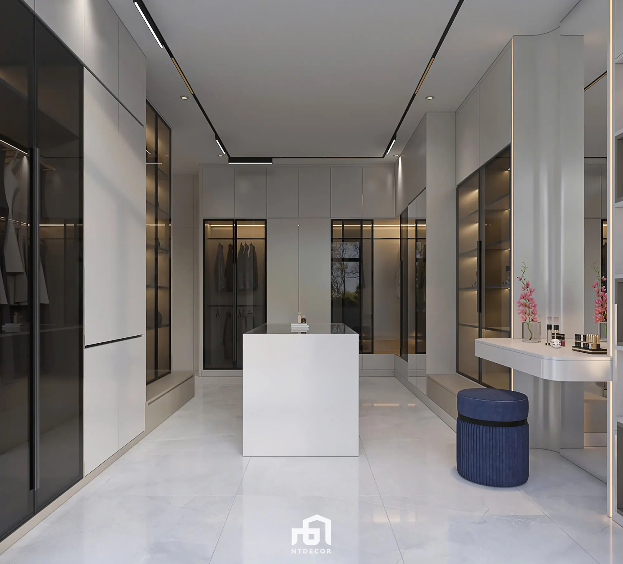 Makeup Room 3D Design of Bien Hoa House Interior Design Modern Style | NTDecor