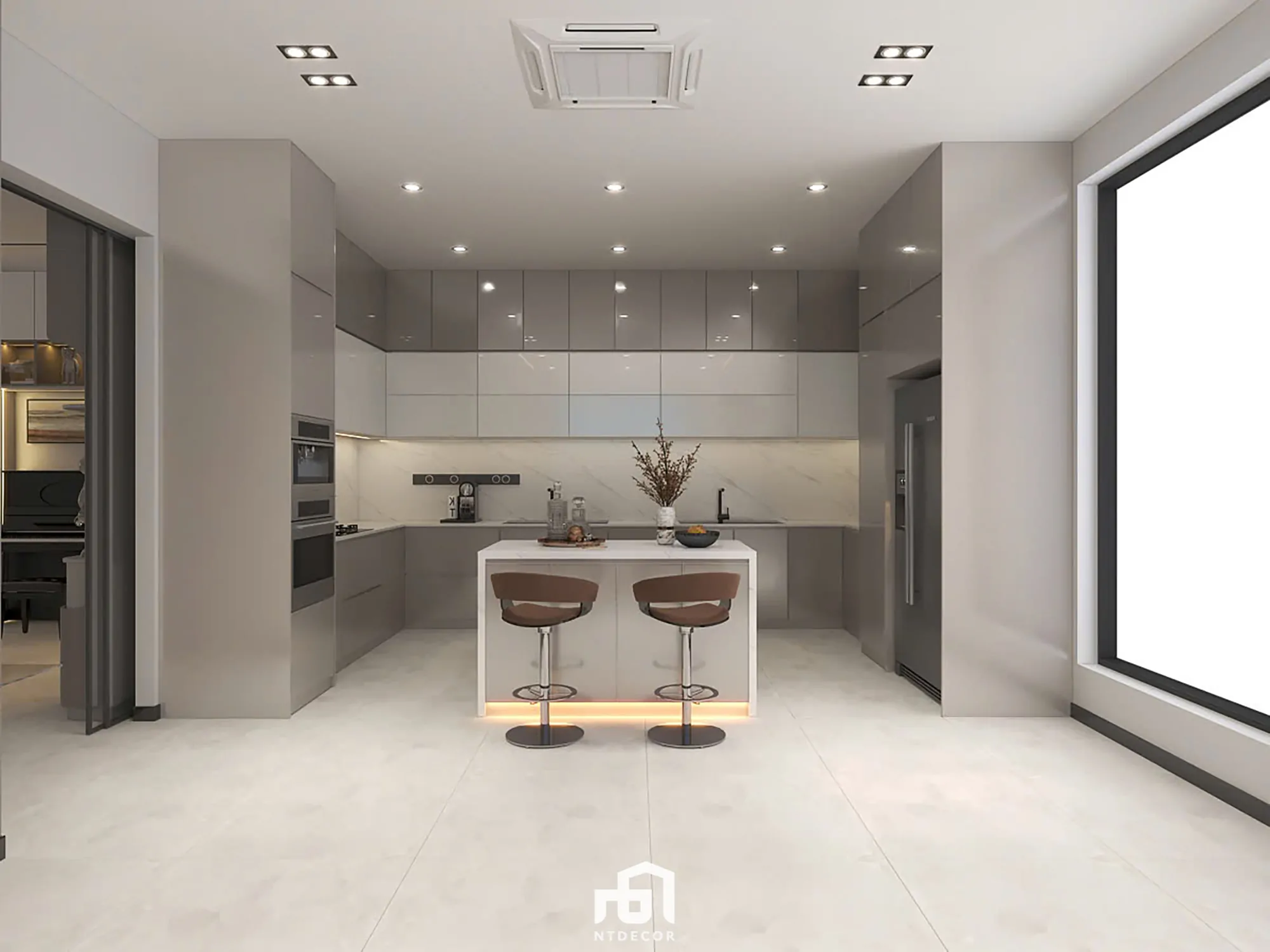 Kitchen 3D Design of Bien Hoa House Interior Design Modern Style | NTDecor