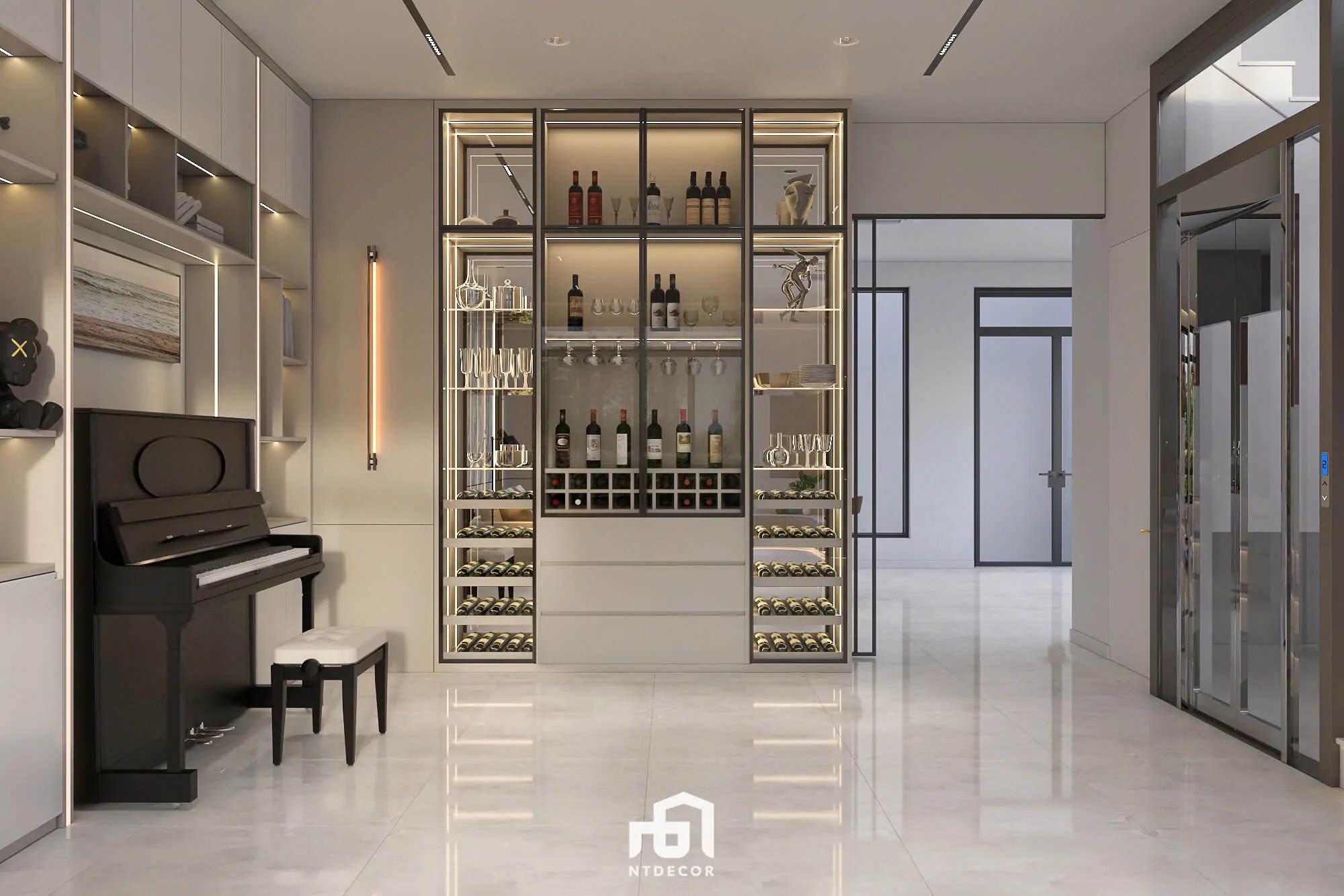 Living Room 3D Design of Bien Hoa House Interior Design Modern Style | NTDecor