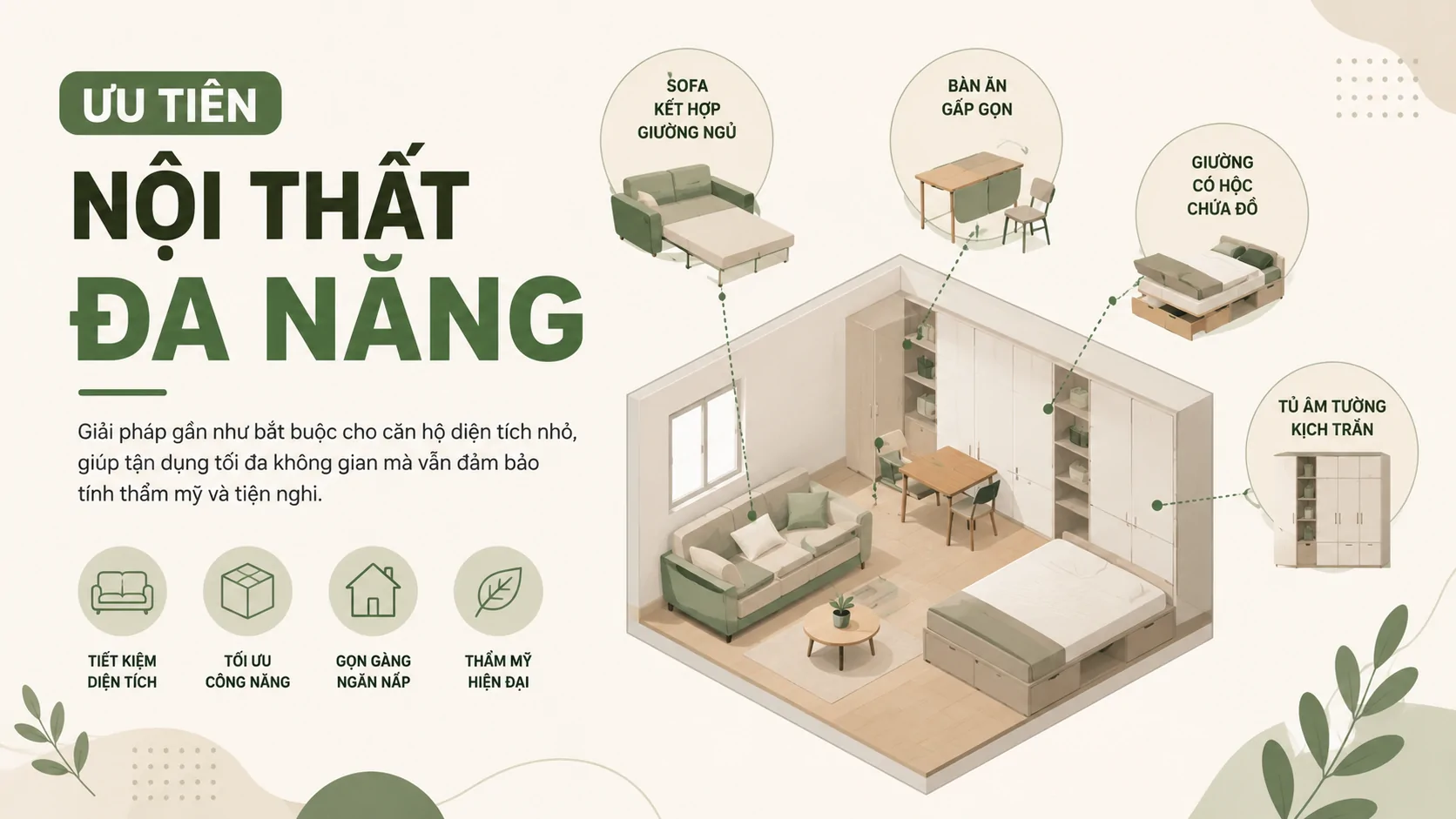 nội thất đa năng căn hộ nhỏ