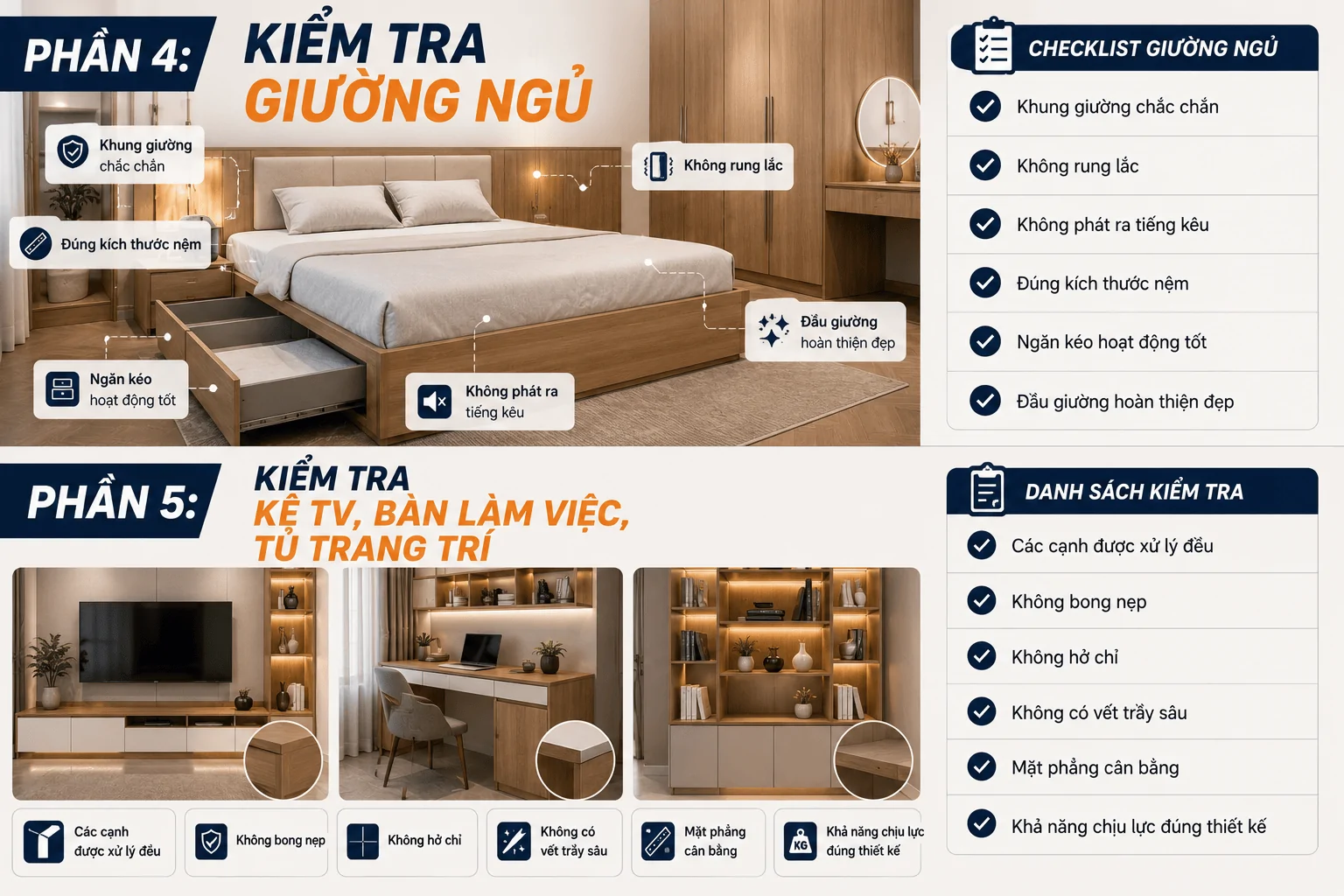 Nghiệm thu giường ngủ