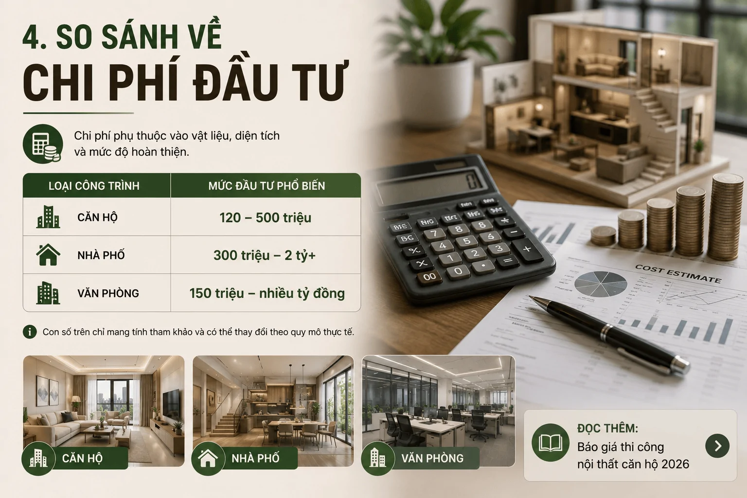 Chi phí thi công nội thất