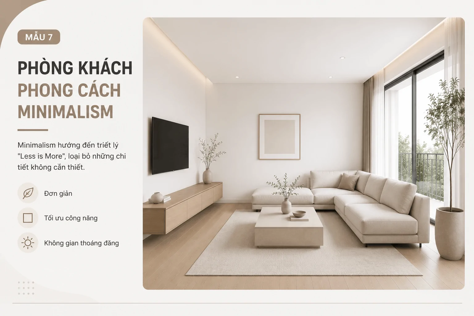 Phòng khách tối giản