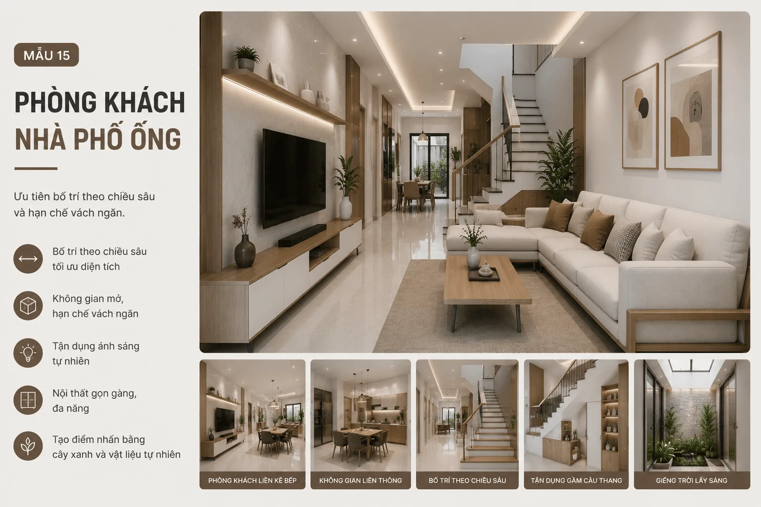 Phòng khách nhà ống
