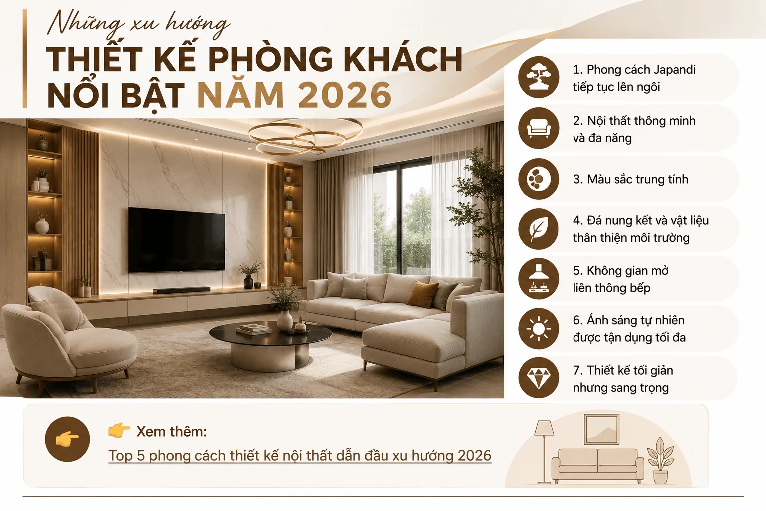 Xu hướng thiết kế phòng khách