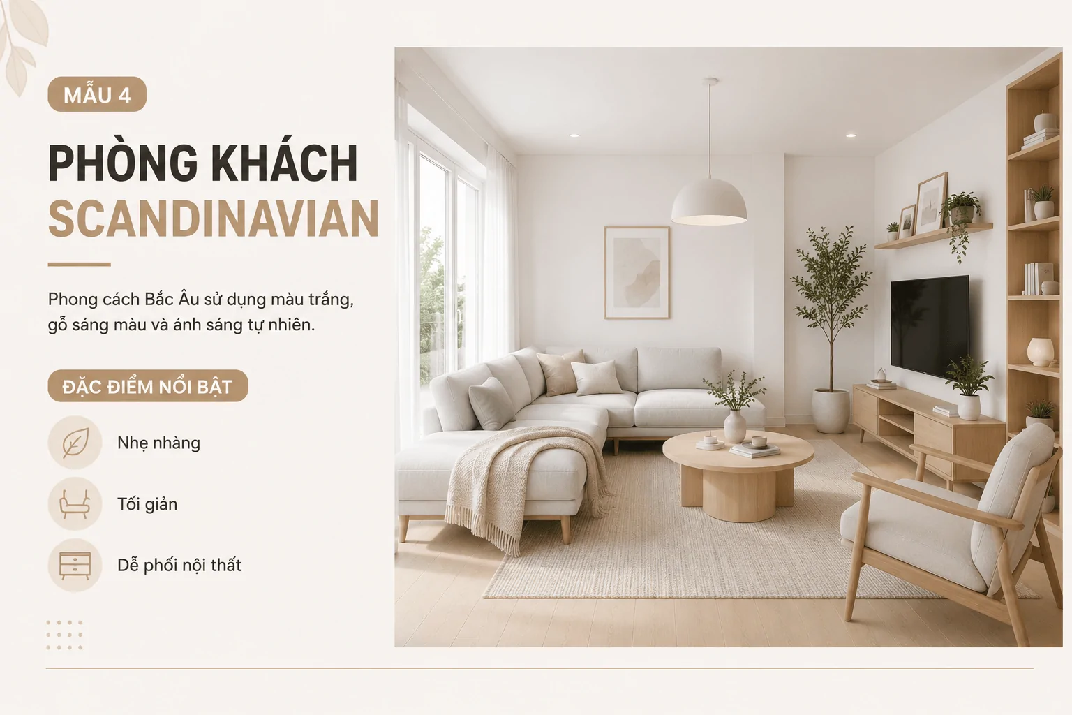 Phòng khách Scandinavian