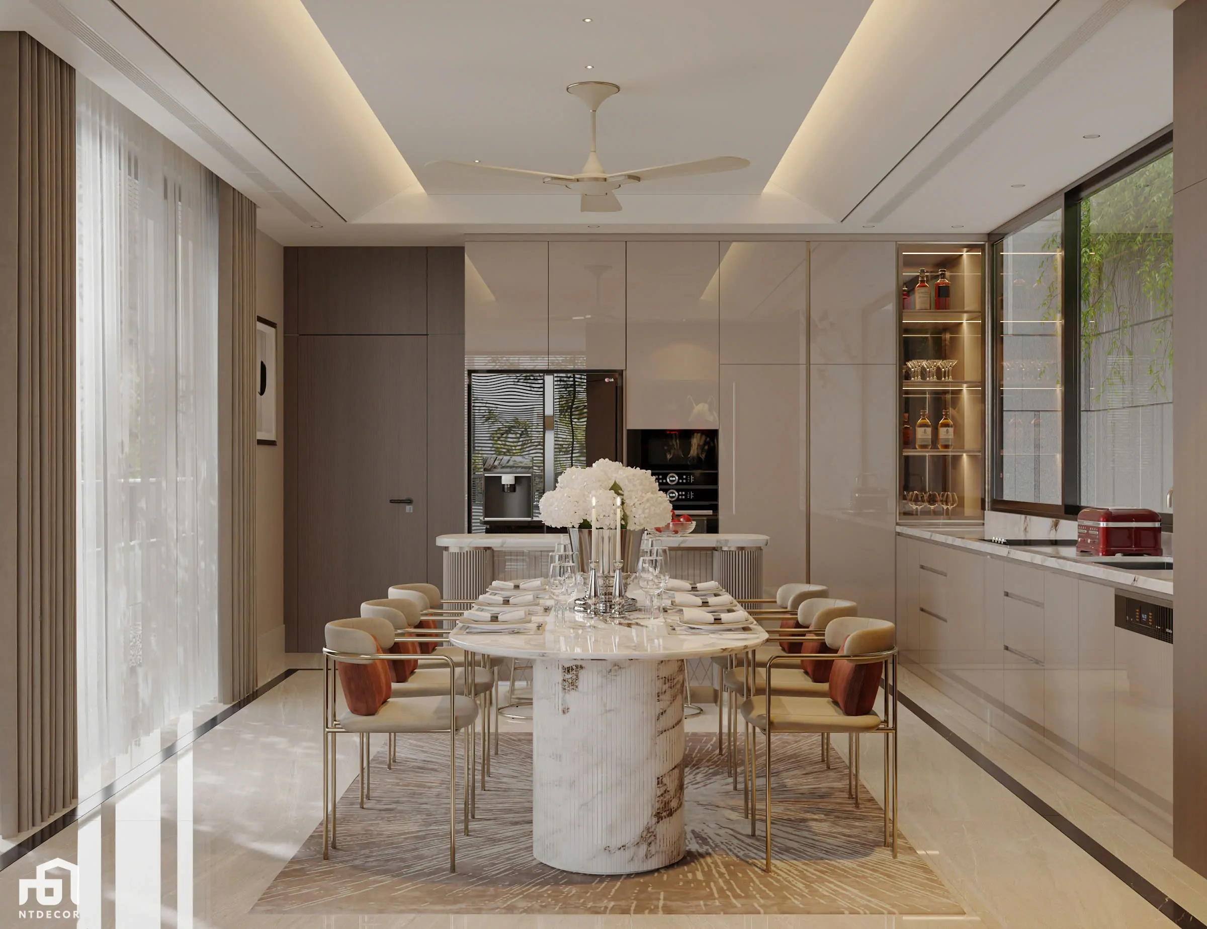Dinner Room Mr Ha Modern Villa 3D Design of Interior Design Modern Style | NTDecor