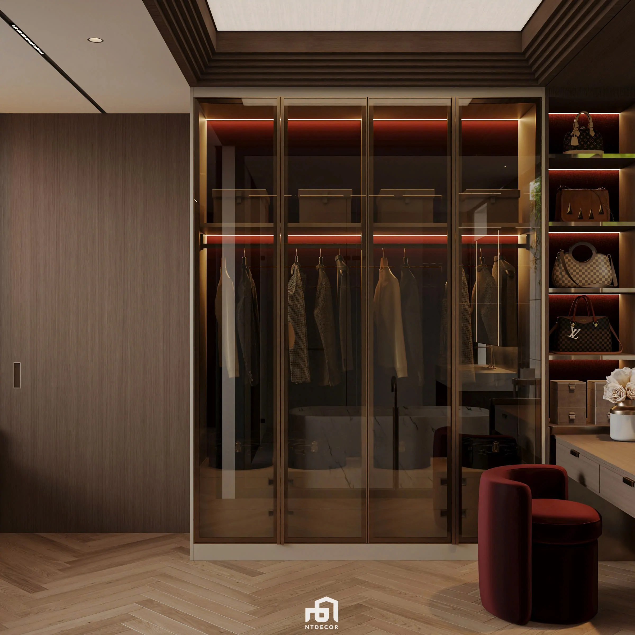 Dress Room Mr Ha Modern Villa 3D Design of Interior Design Modern Style | NTDecor
