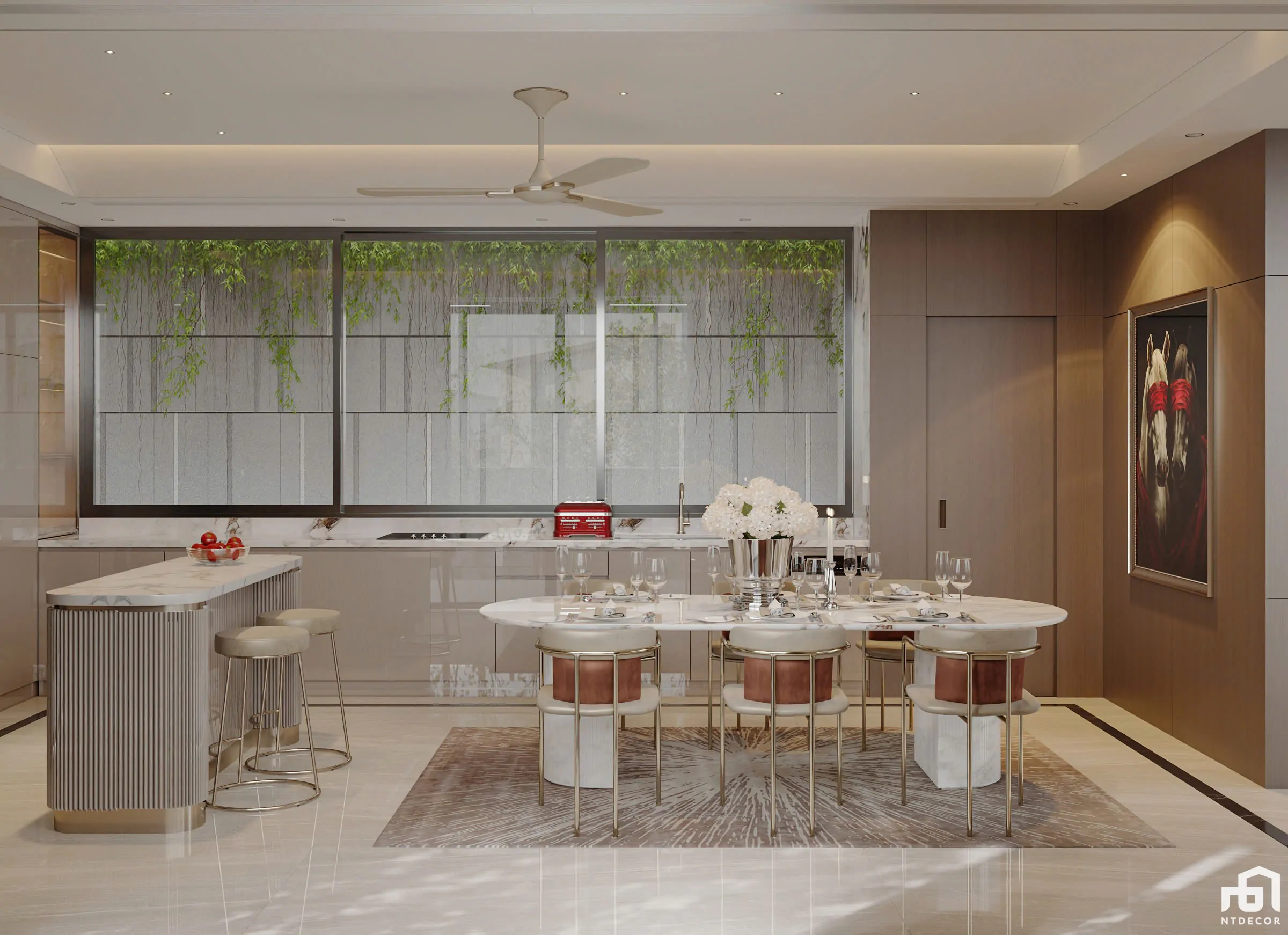 Dinner Room Mr Ha Modern Villa 3D Design of Interior Design Modern Style | NTDecor