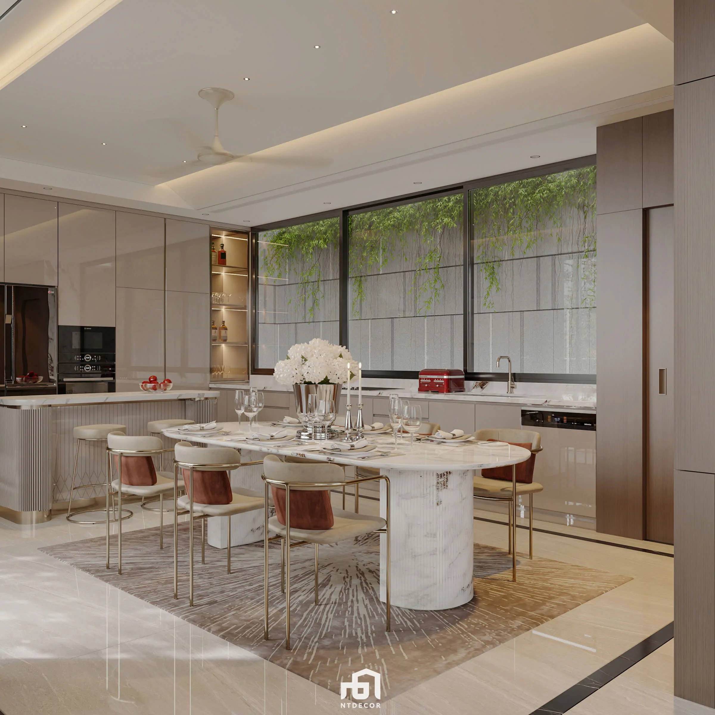 Dinner Room Mr Ha Modern Villa 3D Design of Interior Design Modern Style | NTDecor