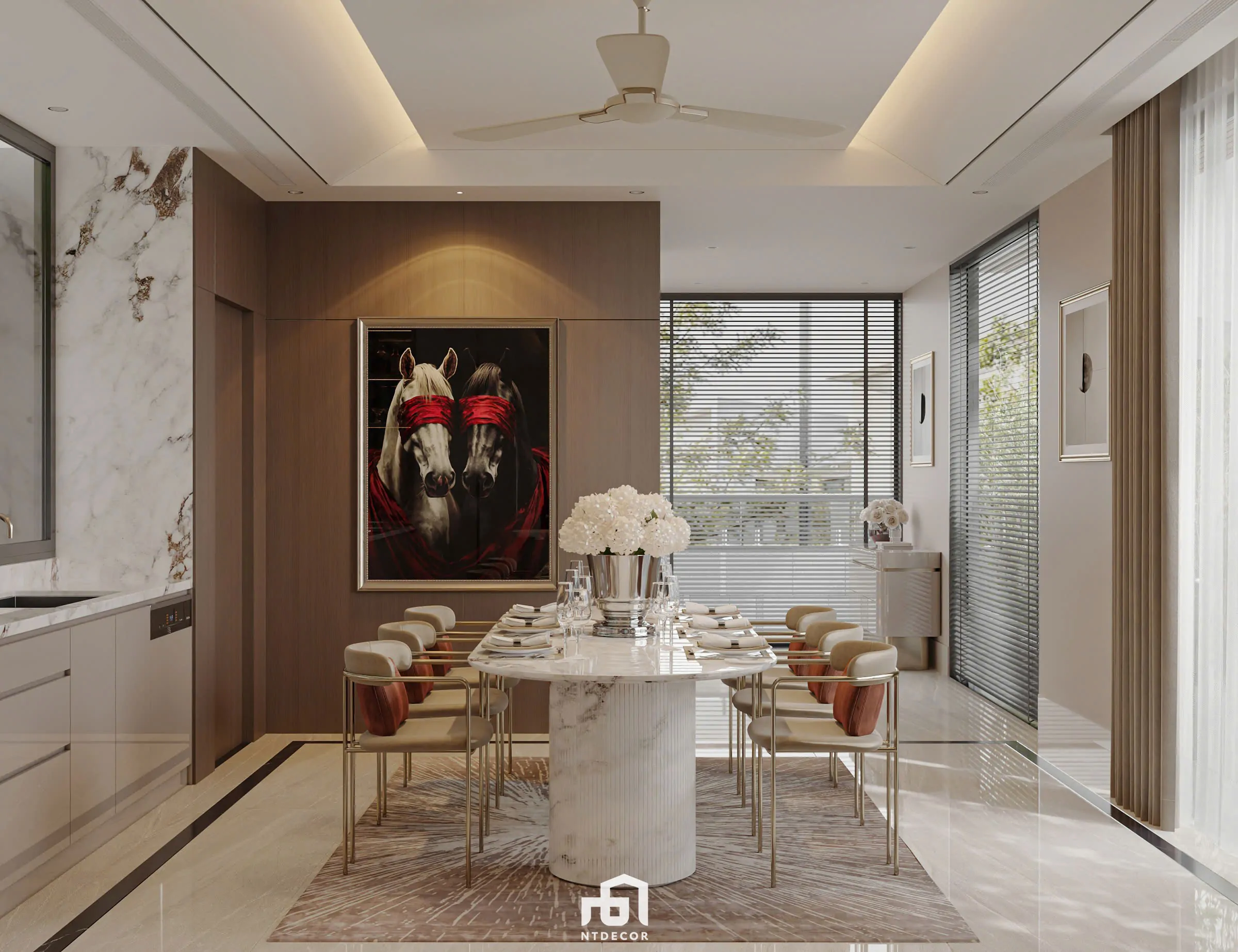 Dinner Room Mr Ha Modern Villa 3D Design of Interior Design Modern Style | NTDecor