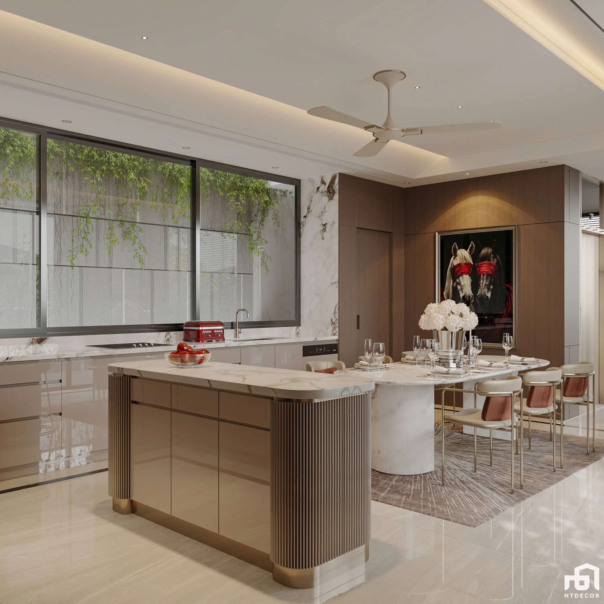 Dinner Room Mr Ha Modern Villa 3D Design of Interior Design Modern Style | NTDecor