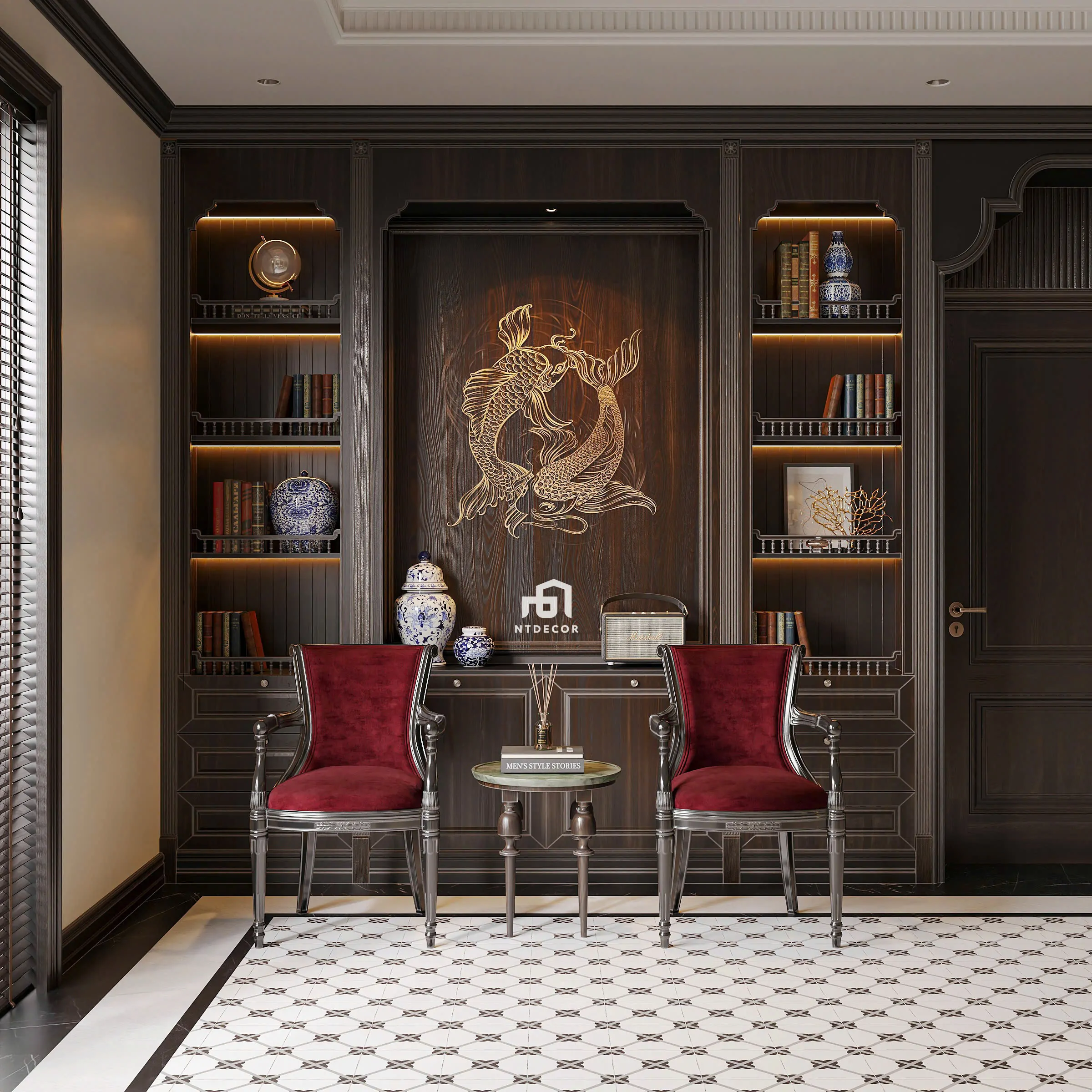 Living Room 3D Design of Interior Design Indochine Style | NTDecor