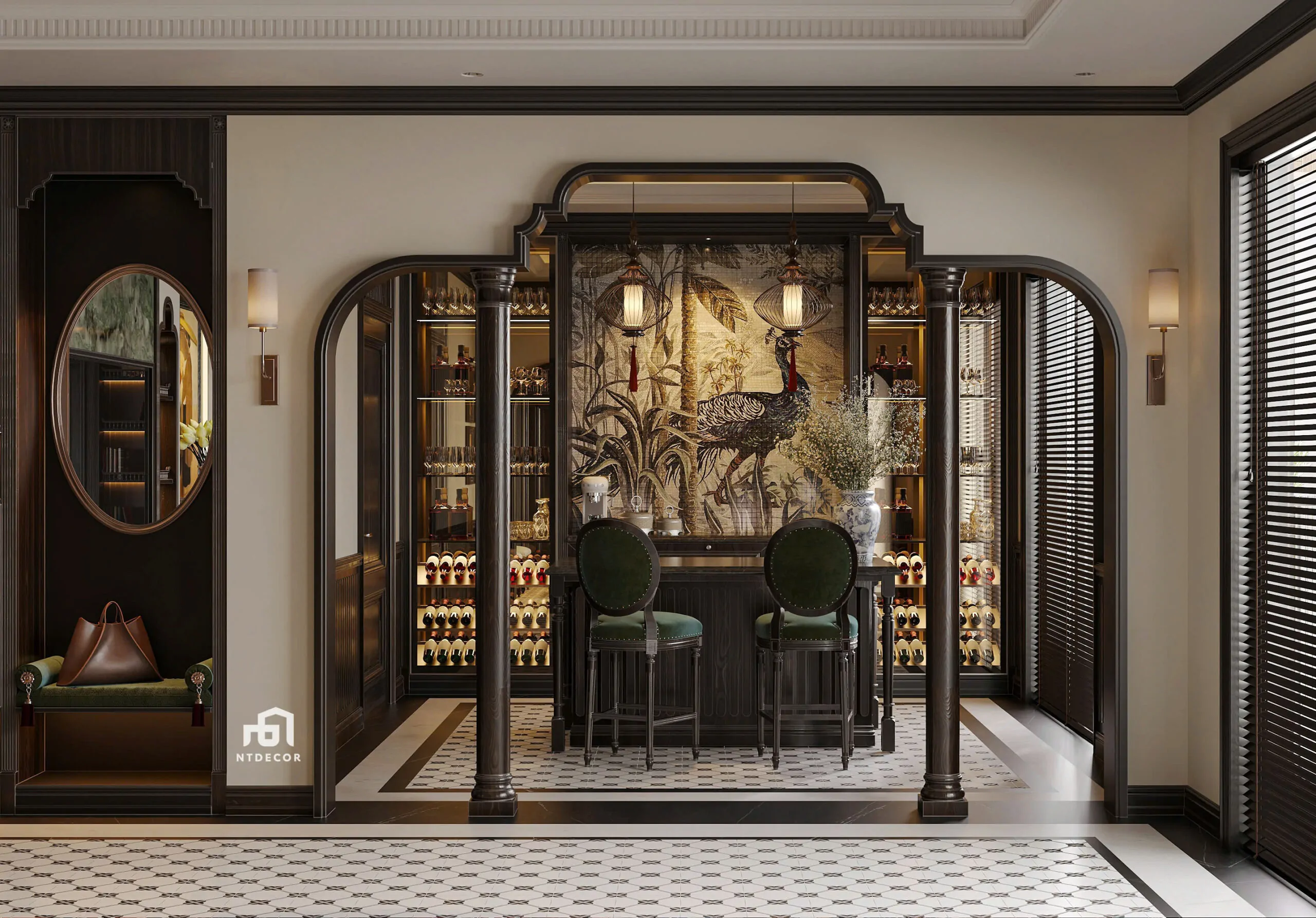 3D Design of Interior Design Indochine Style | NTDecor