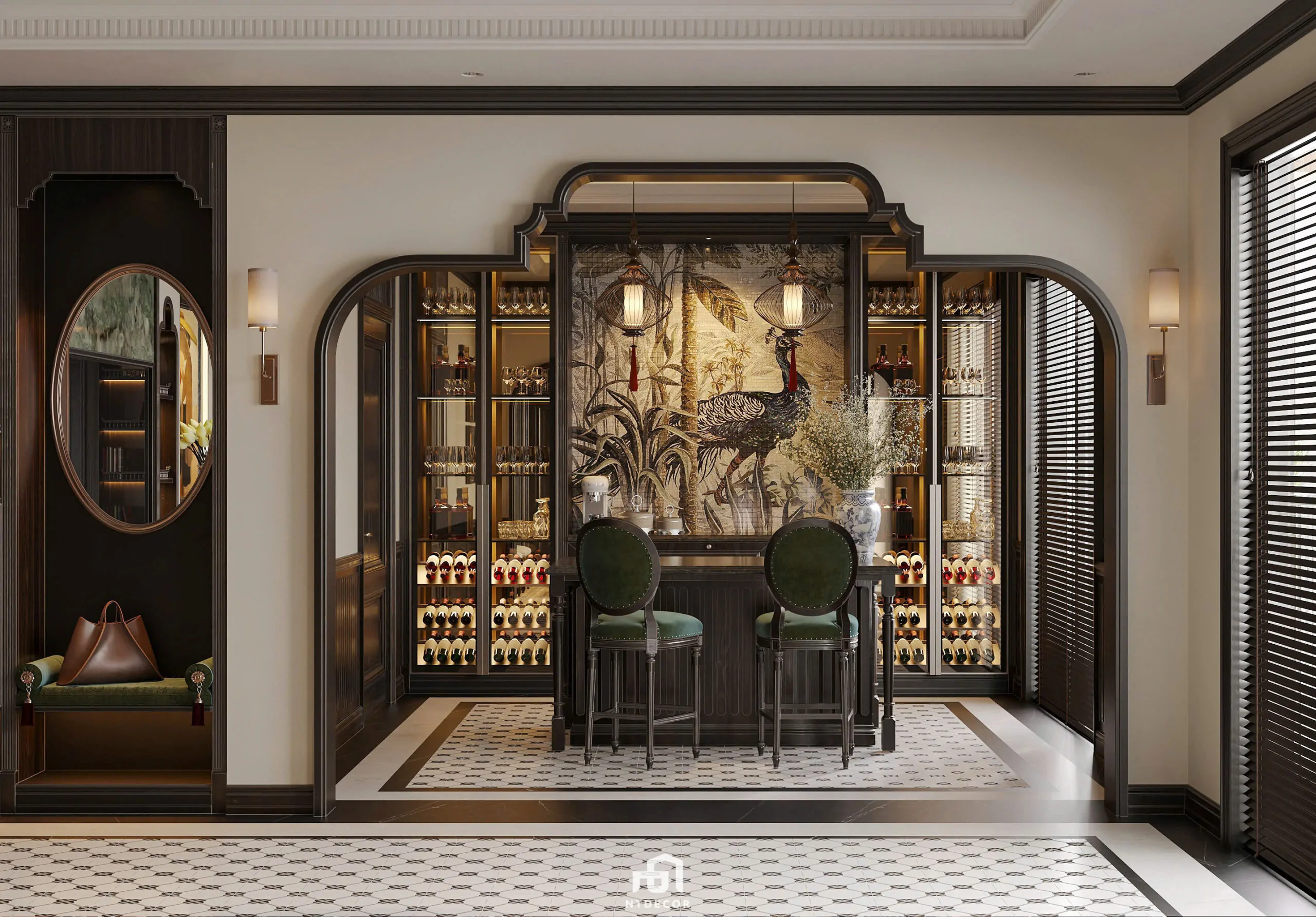 3D Design of Interior Design Indochine Style | NTDecor