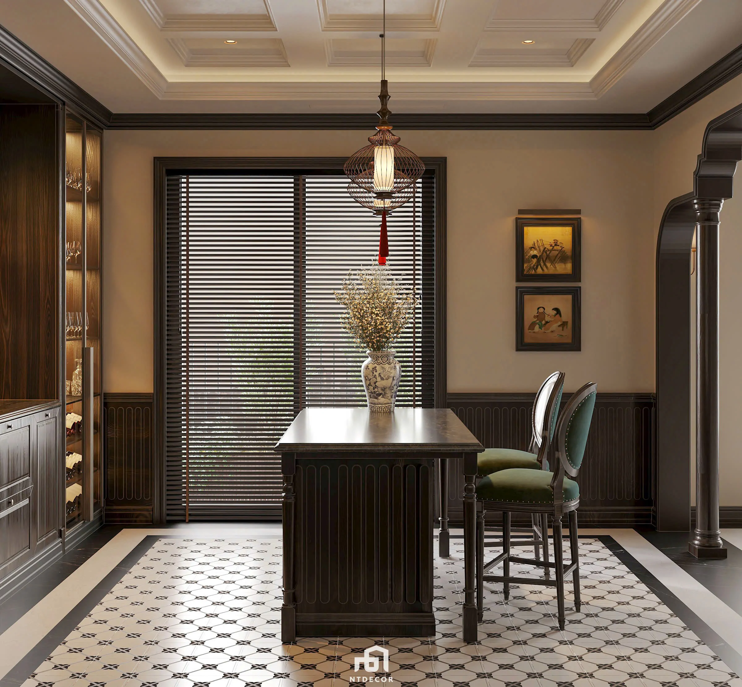 3D Design of Interior Design Indochine Style | NTDecor