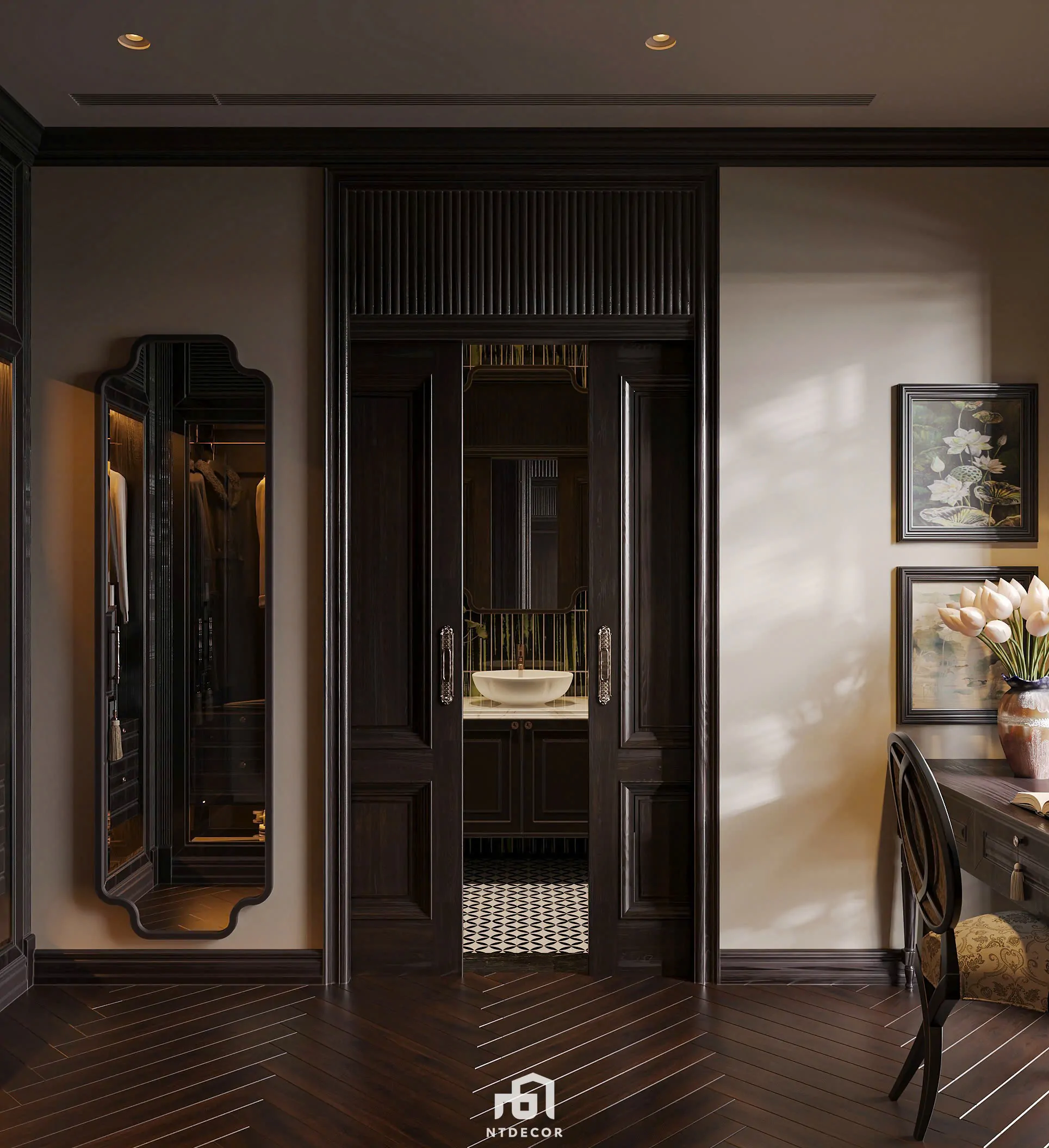 3D Design of Interior Design Indochine Style | NTDecor