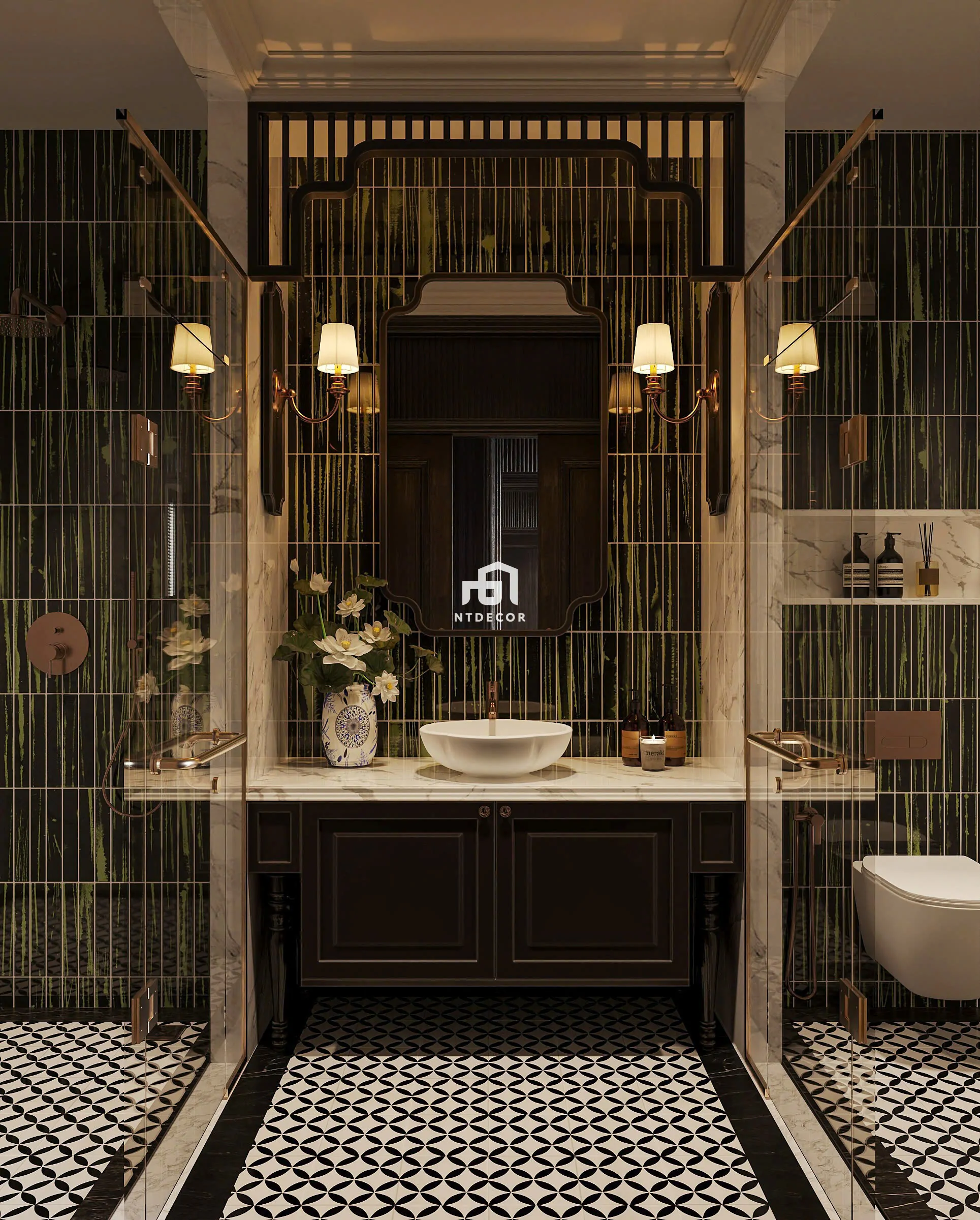 3D Design of Interior Design Indochine Style | NTDecor