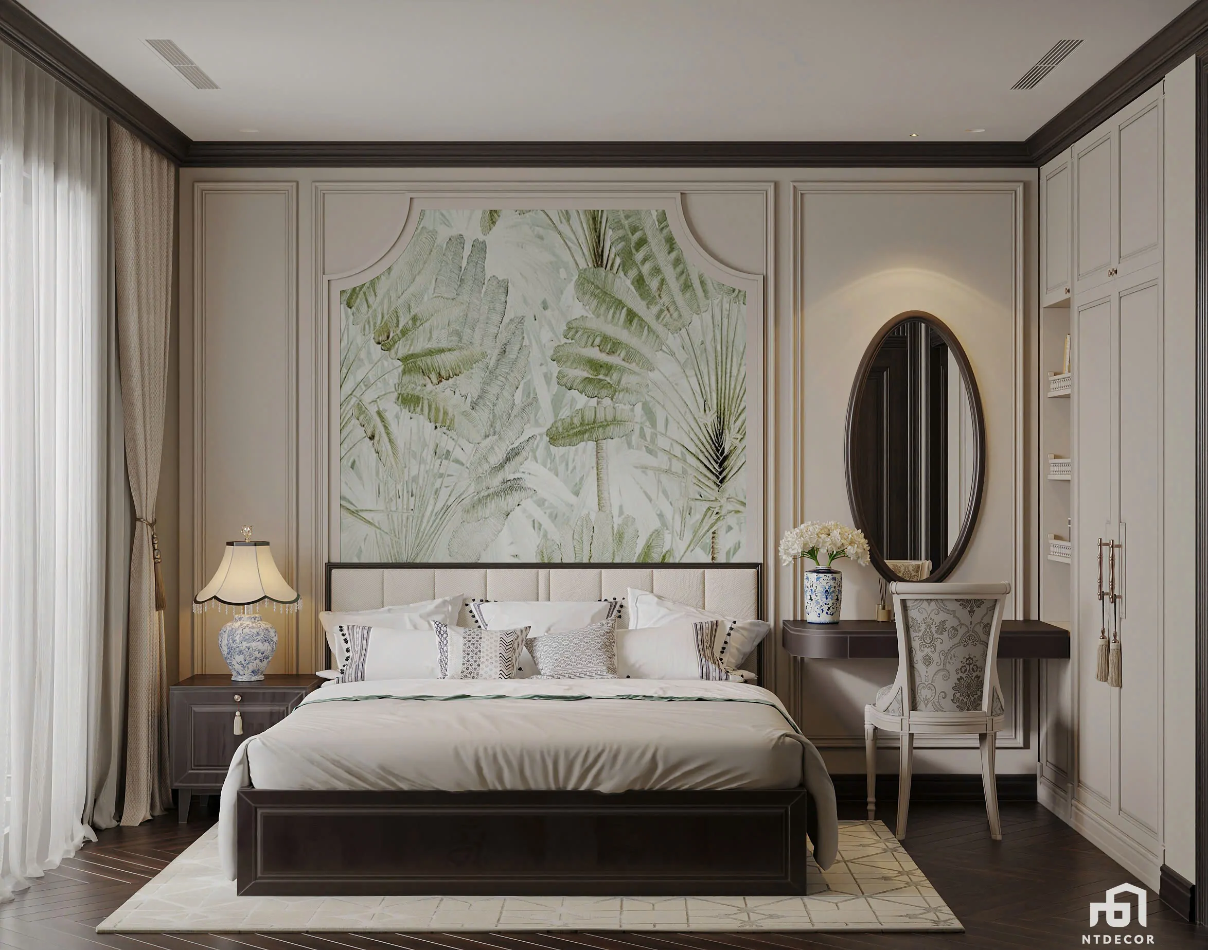 3D Design of Interior Design Indochine Style | NTDecor
