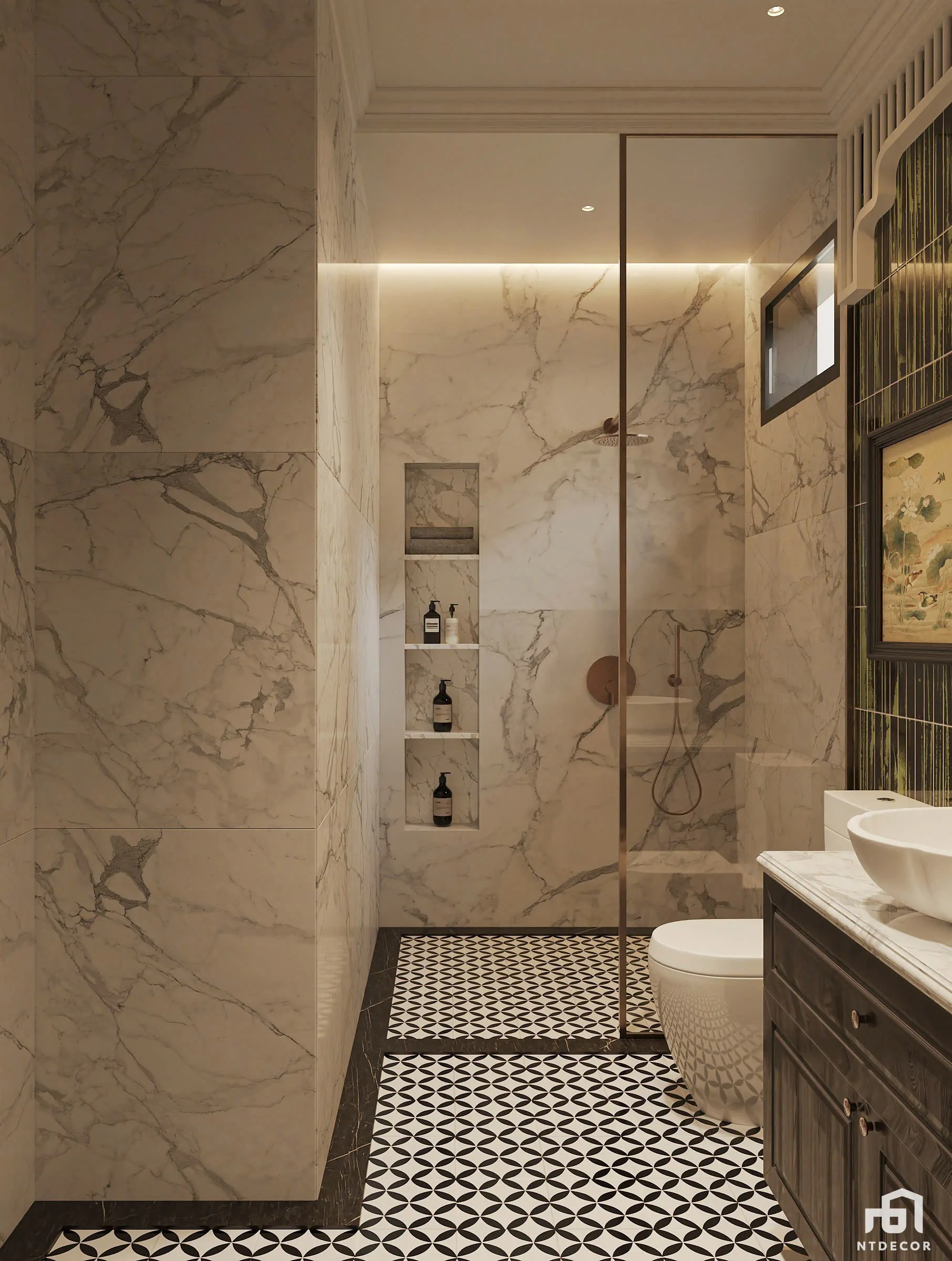 3D Design of Interior Design Indochine Style | NTDecor